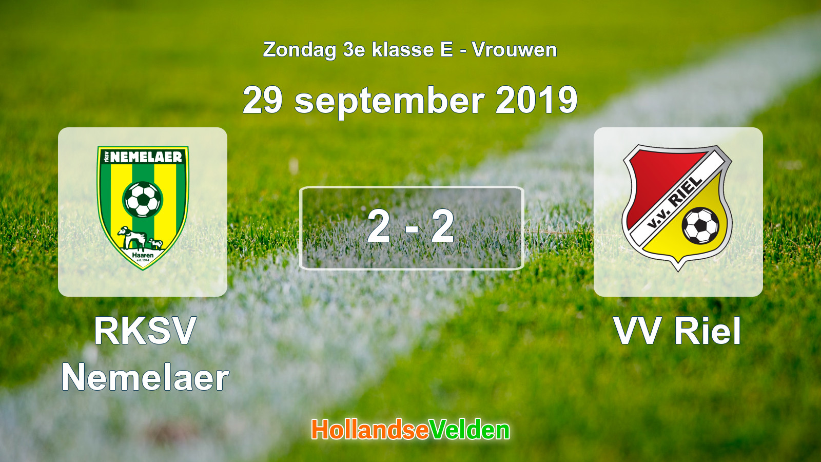 Gespeelde wedstrijd: RKSV Nemelaer - VV Riel 2 - 2 (29 september 2019)