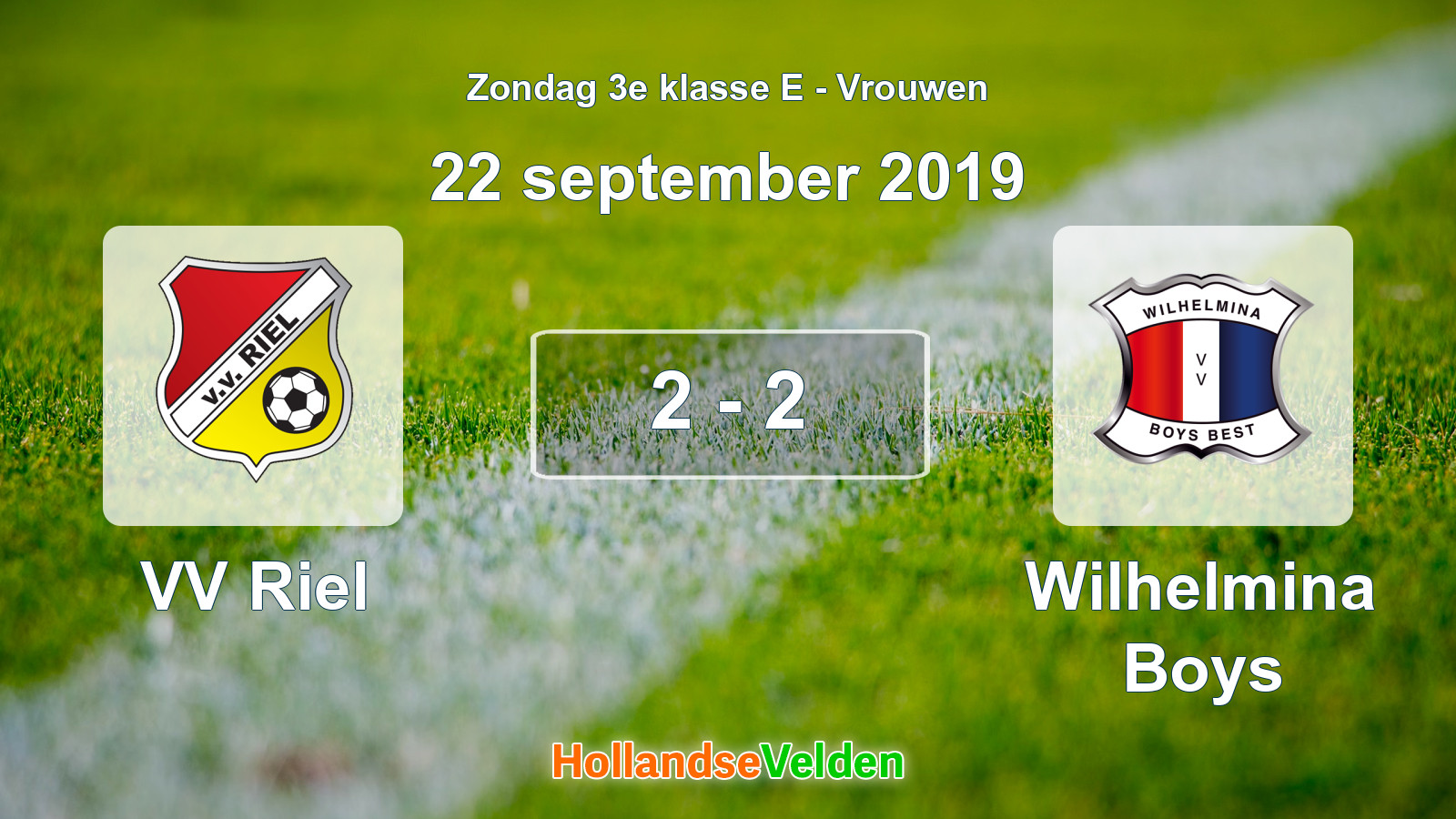 Gespeelde wedstrijd: VV Riel - Wilhelmina Boys 2 - 2 (22 september 2019)