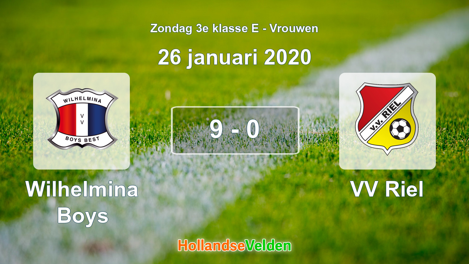 Gespeelde wedstrijd: Wilhelmina Boys - VV Riel 9 - 0 (26 januari 2020)