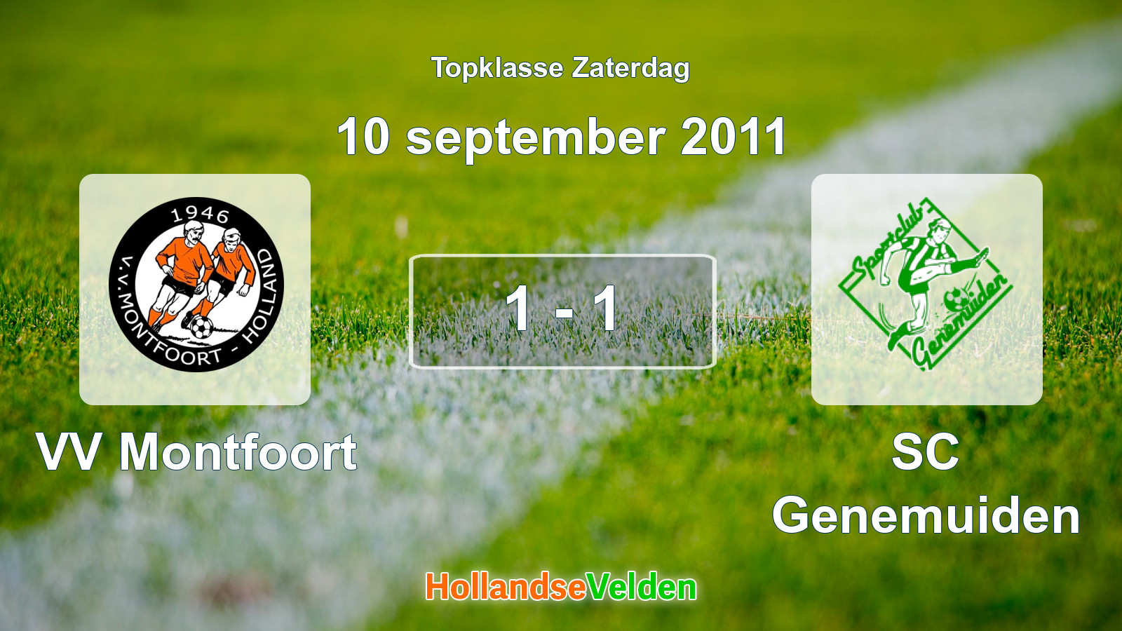 Gespeelde wedstrijd: VV Montfoort - SC Genemuiden 1 - 1 (10 september 2011)