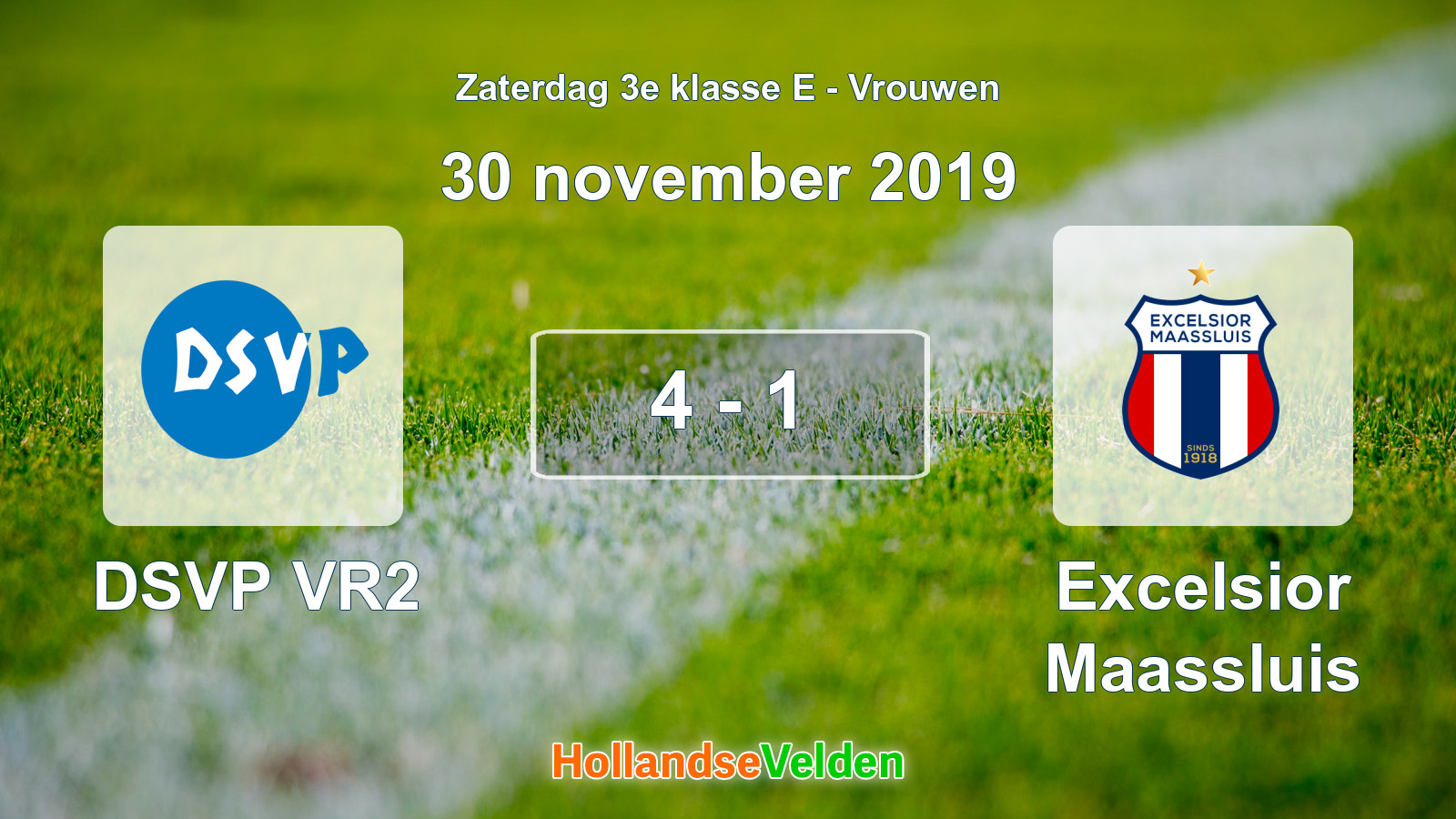 Gespeelde wedstrijd: DSVP VR2 - Excelsior Maassluis 4 - 1 (30 november 2019)