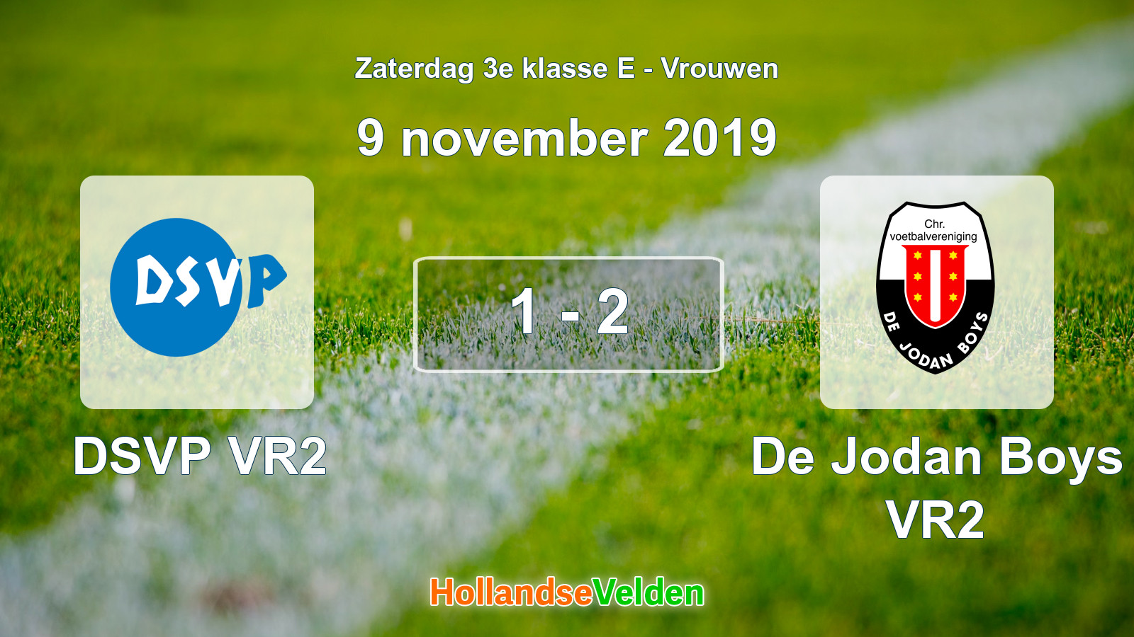 Gespeelde wedstrijd: DSVP VR2 - De Jodan Boys VR2 1 - 2 (9 november 2019)