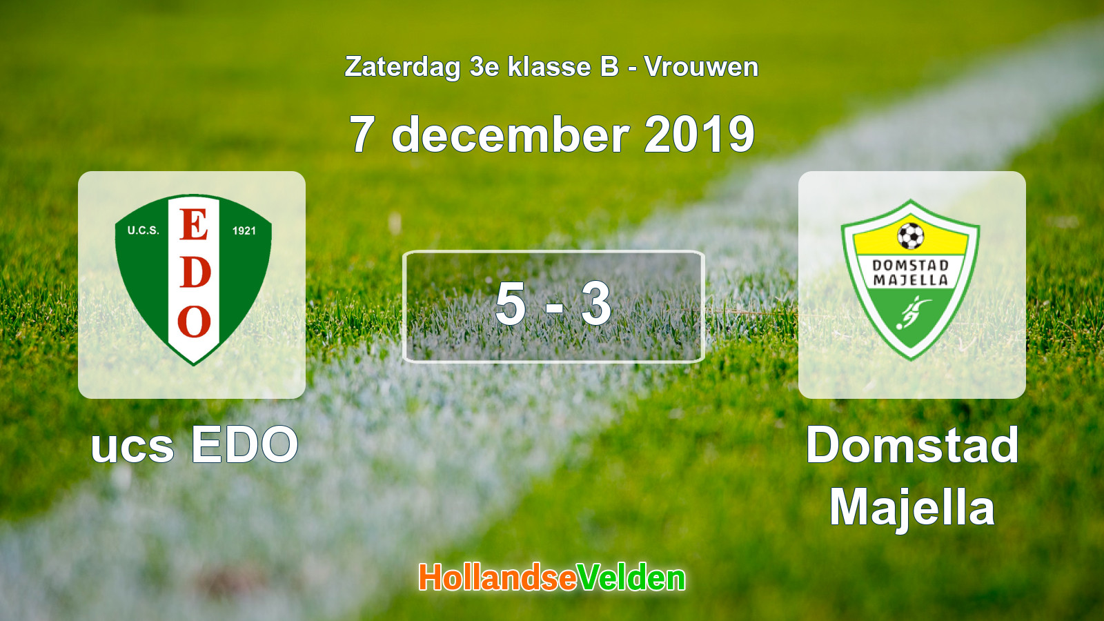 Gespeelde wedstrijd: ucs EDO - Domstad Majella 5 - 3 (7 december 2019)