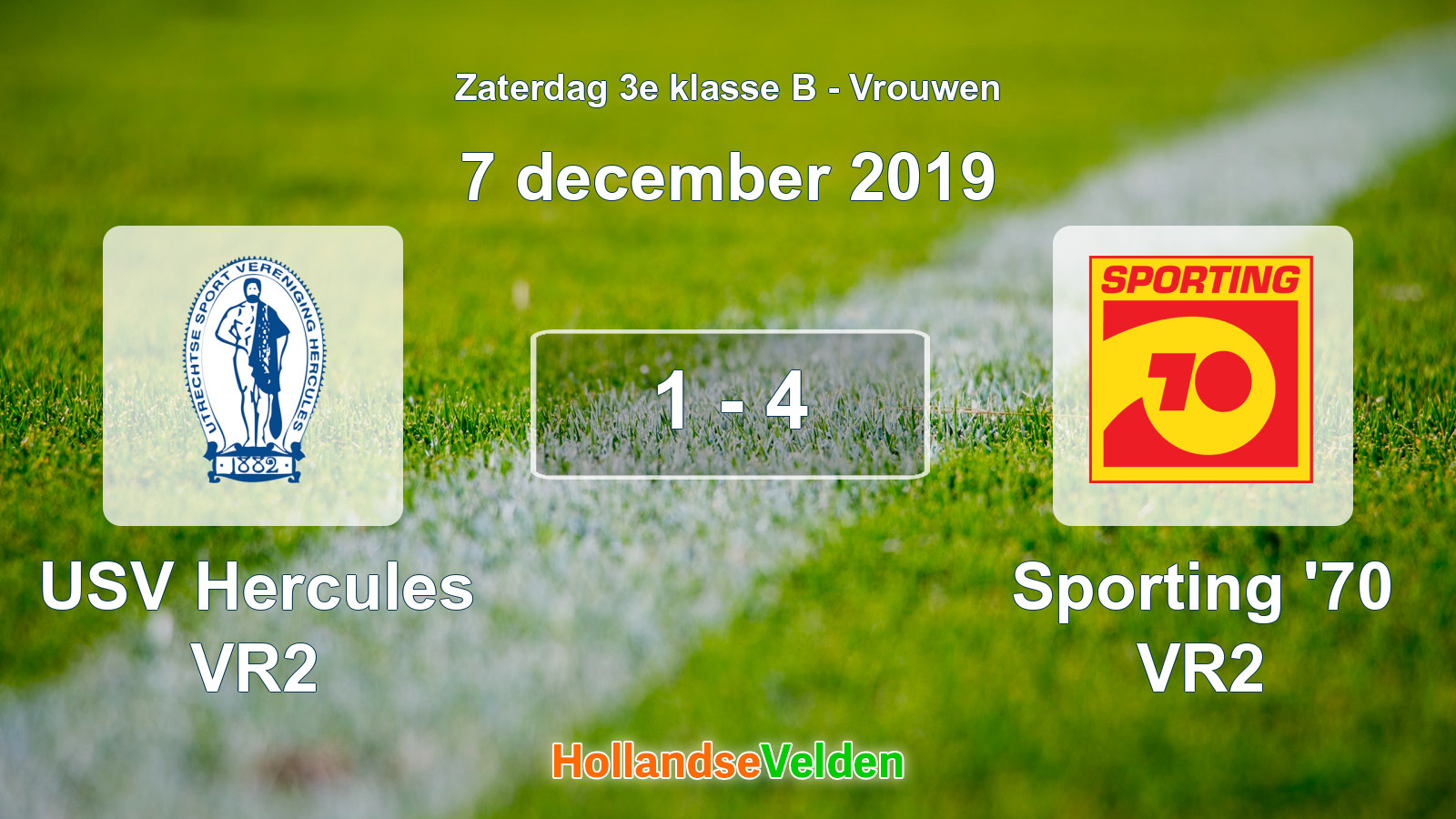 Gespeelde wedstrijd: USV Hercules VR2 - Sporting '70 VR2 1 - 4 (7 december 2019)