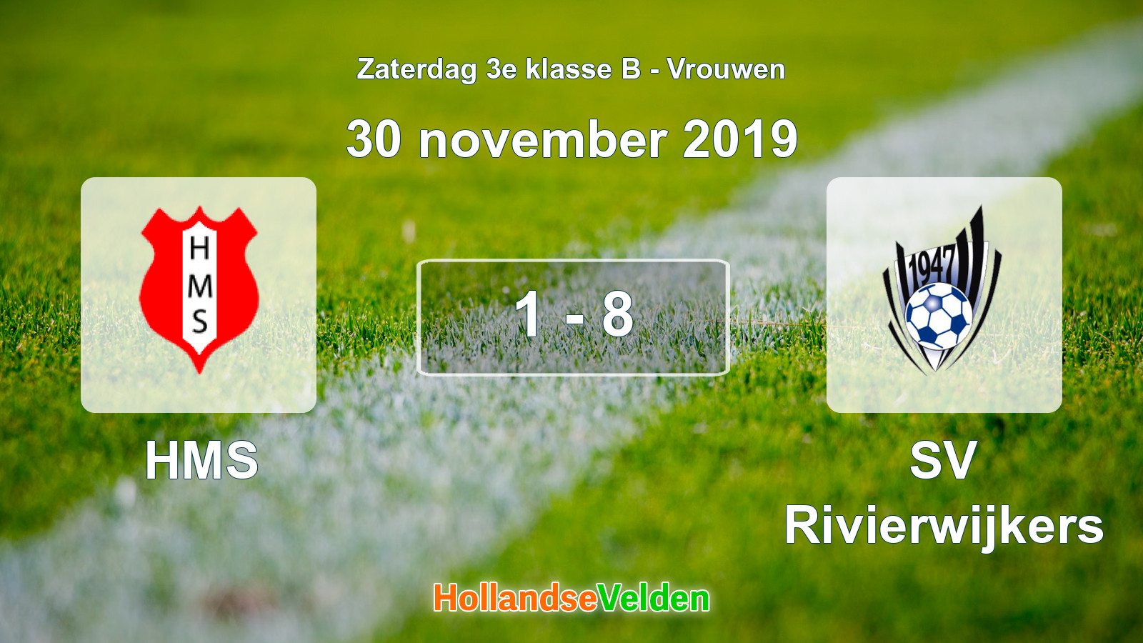 Gespeelde wedstrijd: HMS - SV Rivierwijkers 1 - 8 (30 november 2019)