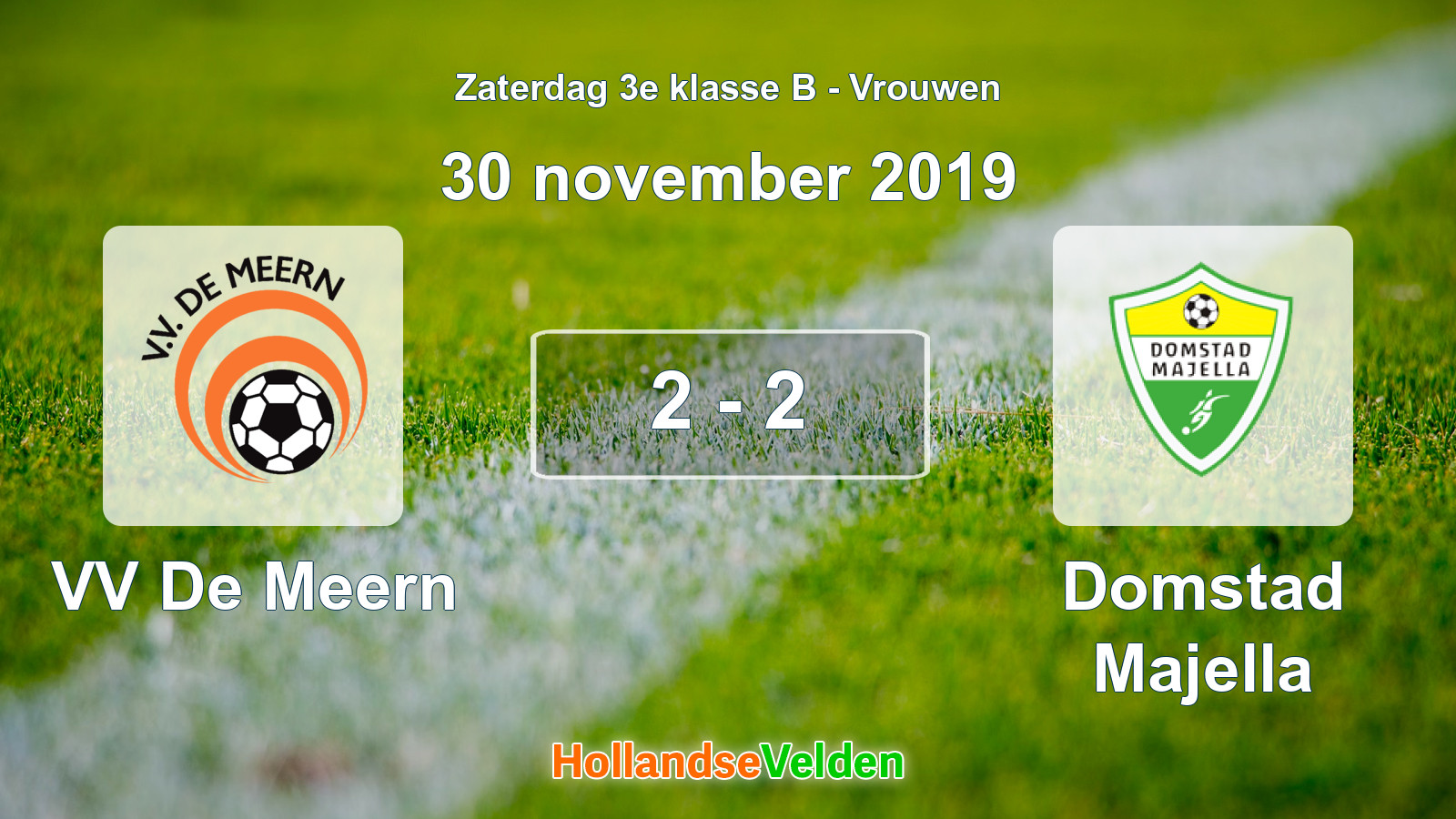 Gespeelde wedstrijd: VV De Meern - Domstad Majella 2 - 2 (30 november 2019)