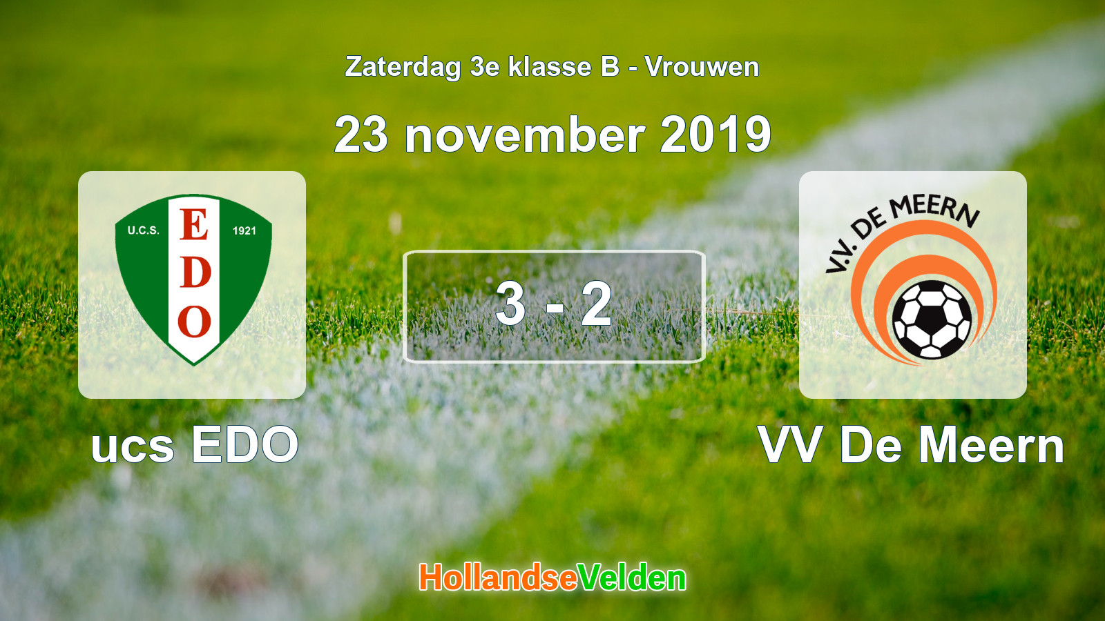 Gespeelde wedstrijd: ucs EDO - VV De Meern 3 - 2 (23 november 2019)