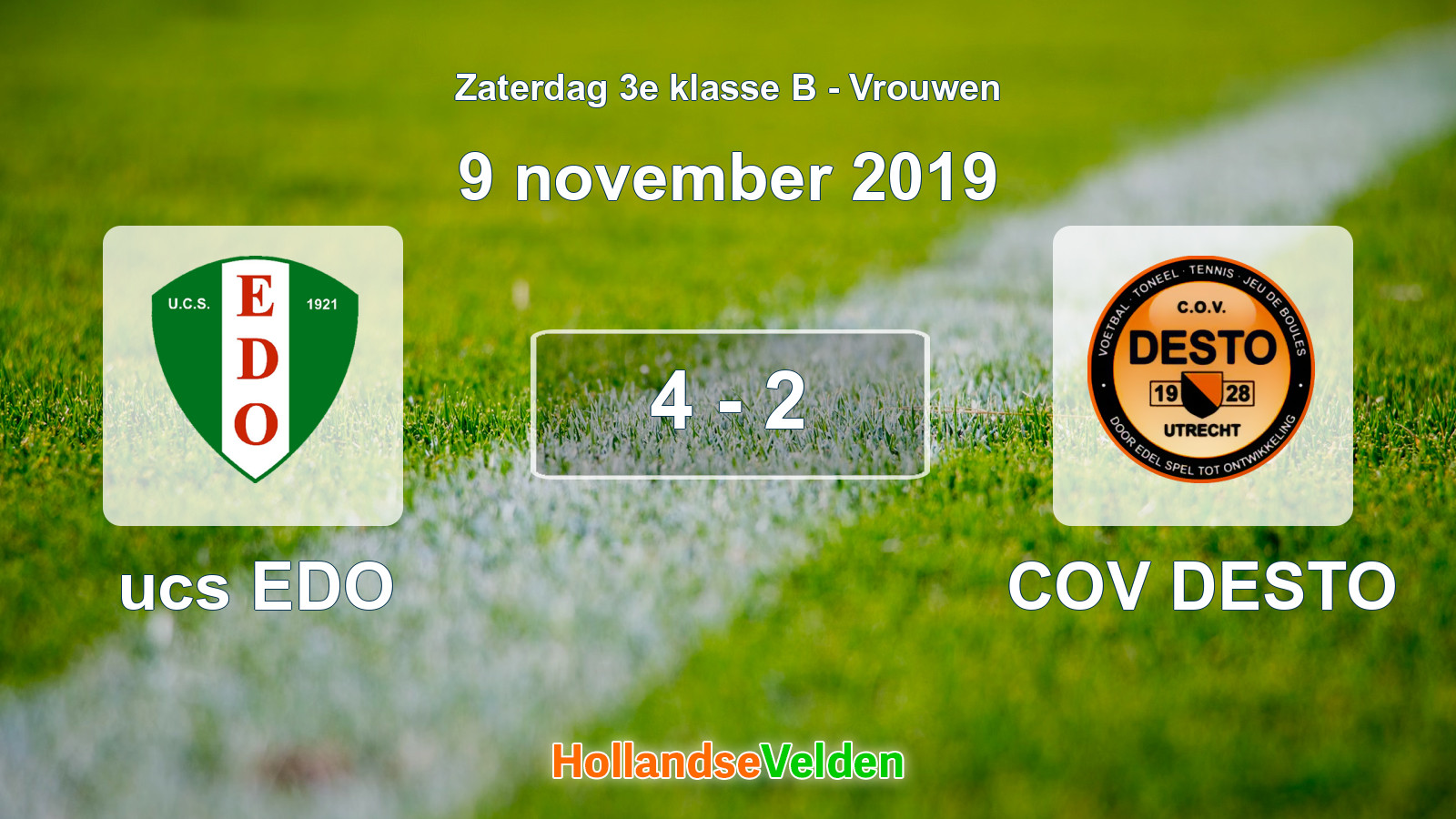 Gespeelde wedstrijd: ucs EDO - COV DESTO 4 - 2 (9 november 2019)
