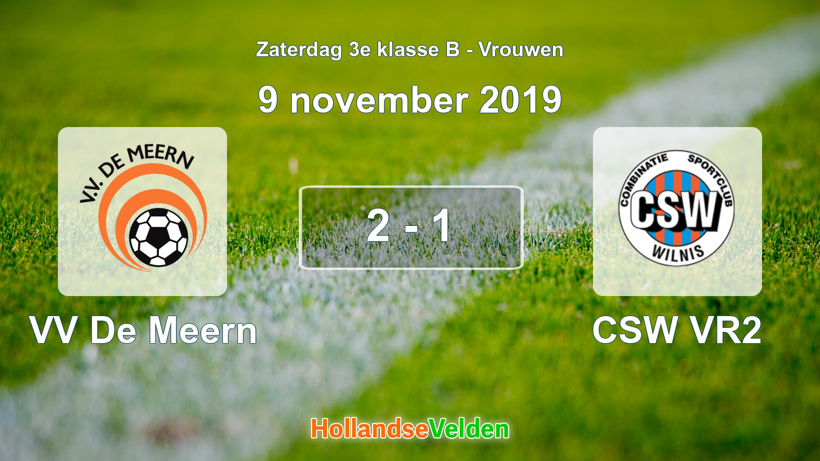 Gespeelde wedstrijd: VV De Meern - CSW VR2 2 - 1 (9 november 2019)