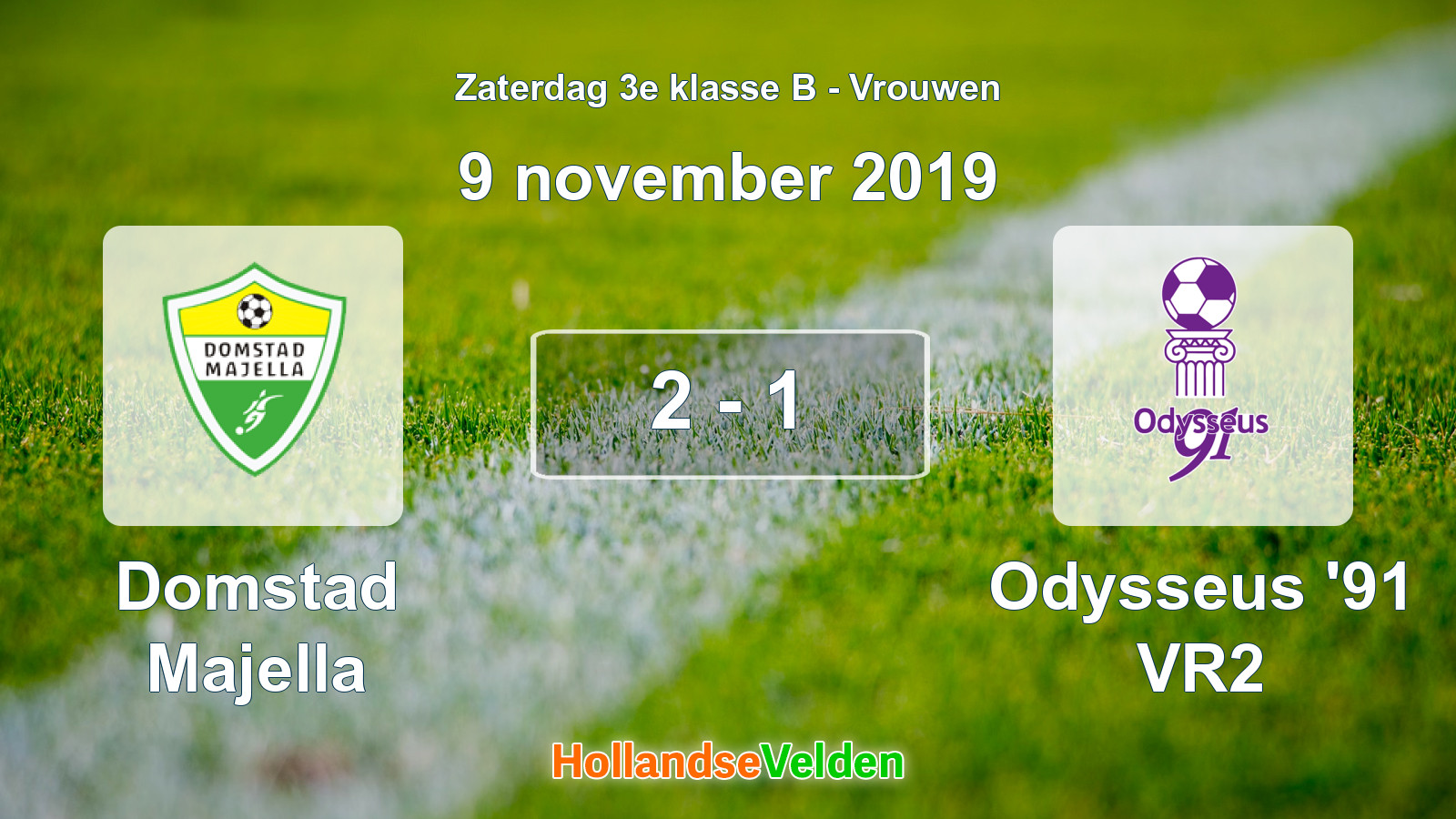 Gespeelde wedstrijd: Domstad Majella - Odysseus '91 VR2 2 - 1 (9 november 2019)