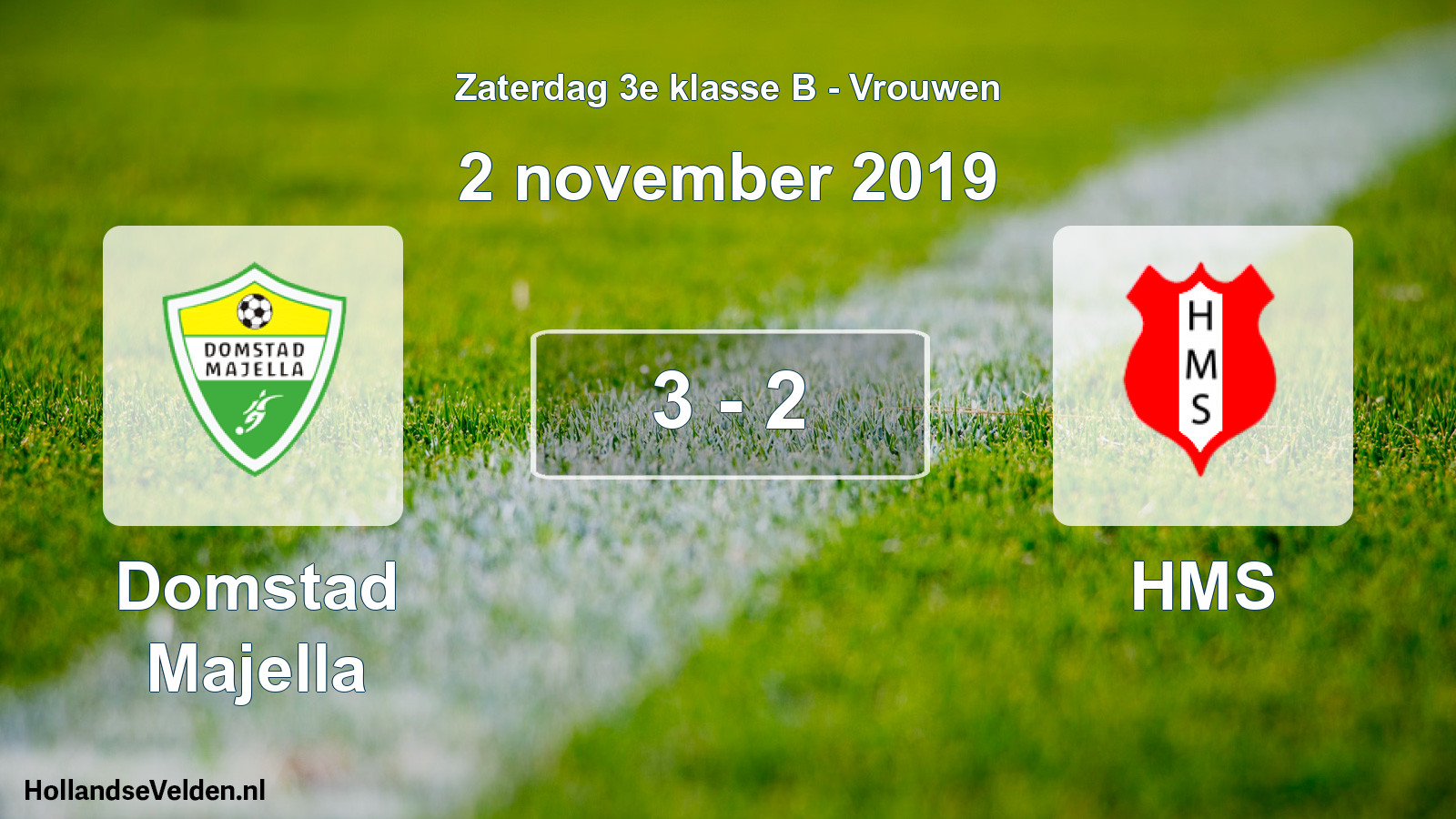 Gespeelde wedstrijd: Domstad Majella - HMS 3 - 2 (2 november 2019)
