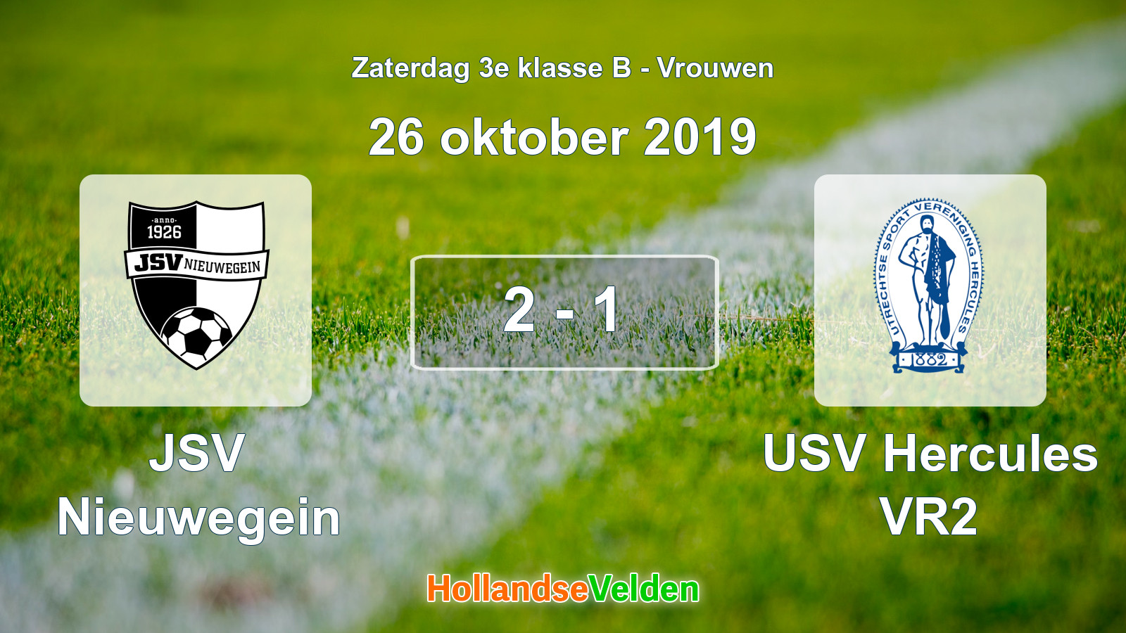 Gespeelde wedstrijd: JSV Nieuwegein - USV Hercules VR2 2 - 1 (26 oktober 2019)