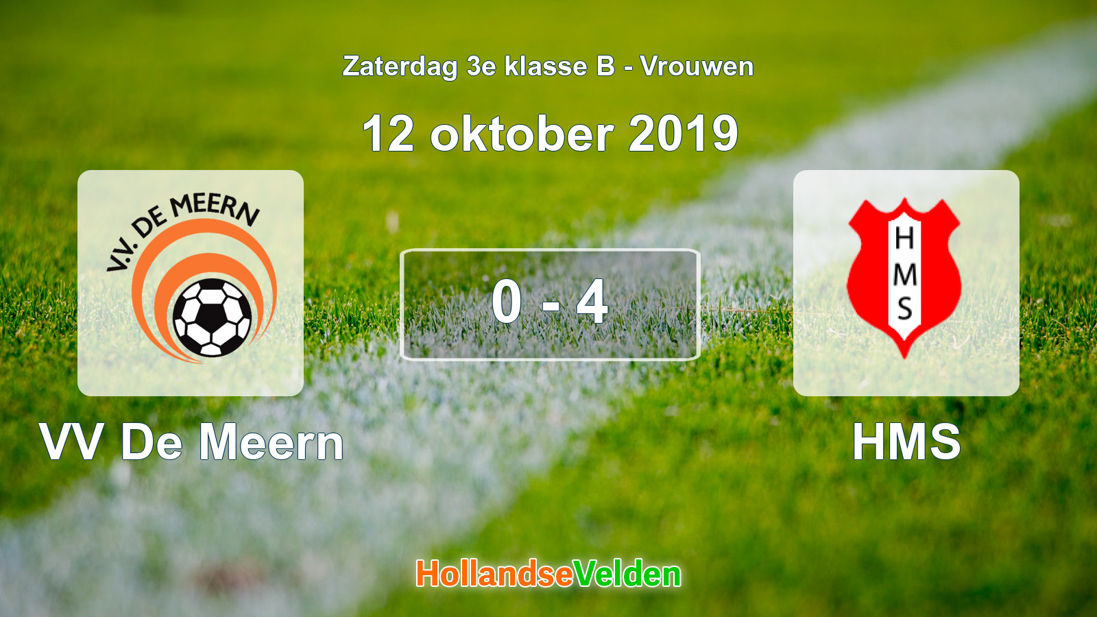 Gespeelde wedstrijd: VV De Meern - HMS 0 - 4 (12 oktober 2019)