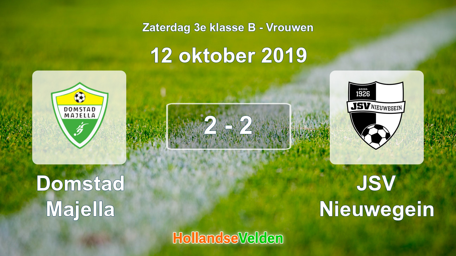 Gespeelde wedstrijd: Domstad Majella - JSV Nieuwegein 2 - 2 (12 oktober 2019)