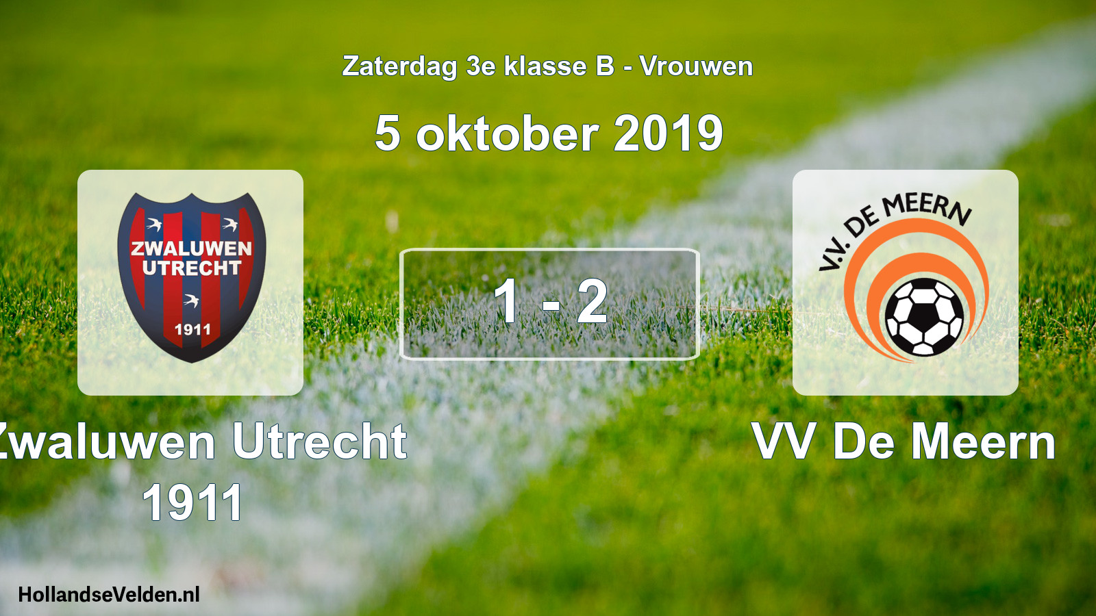 Gespeelde wedstrijd: Zwaluwen Utrecht 1911 - VV De Meern 1 - 2 (5 oktober 2019)