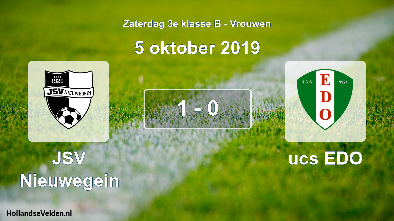 Gespeelde wedstrijd: JSV Nieuwegein - ucs EDO 1 - 0 (5 oktober 2019)