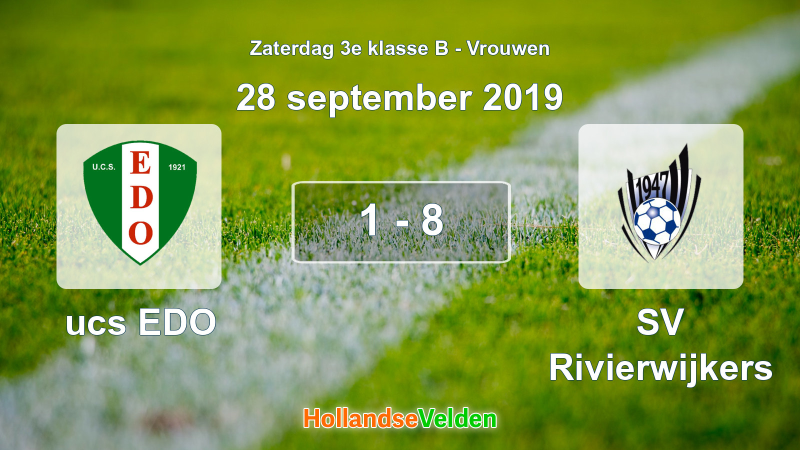 Gespeelde wedstrijd: ucs EDO - SV Rivierwijkers 1 - 8 (28 september 2019)