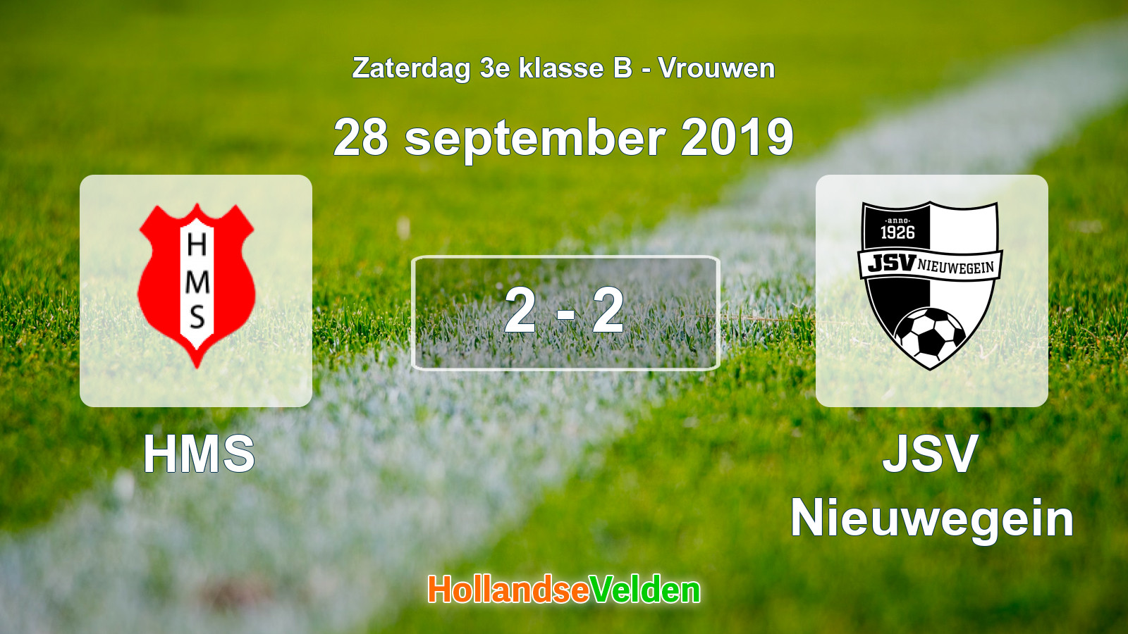 Gespeelde wedstrijd: HMS - JSV Nieuwegein 2 - 2 (28 september 2019)