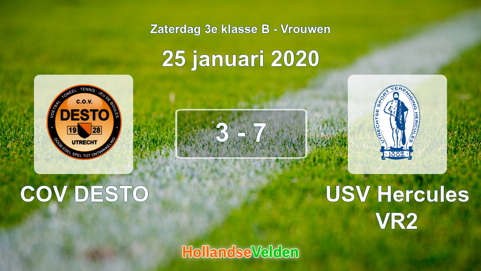 Gespeelde wedstrijd: COV DESTO - USV Hercules VR2 3 - 7 (25 januari 2020)