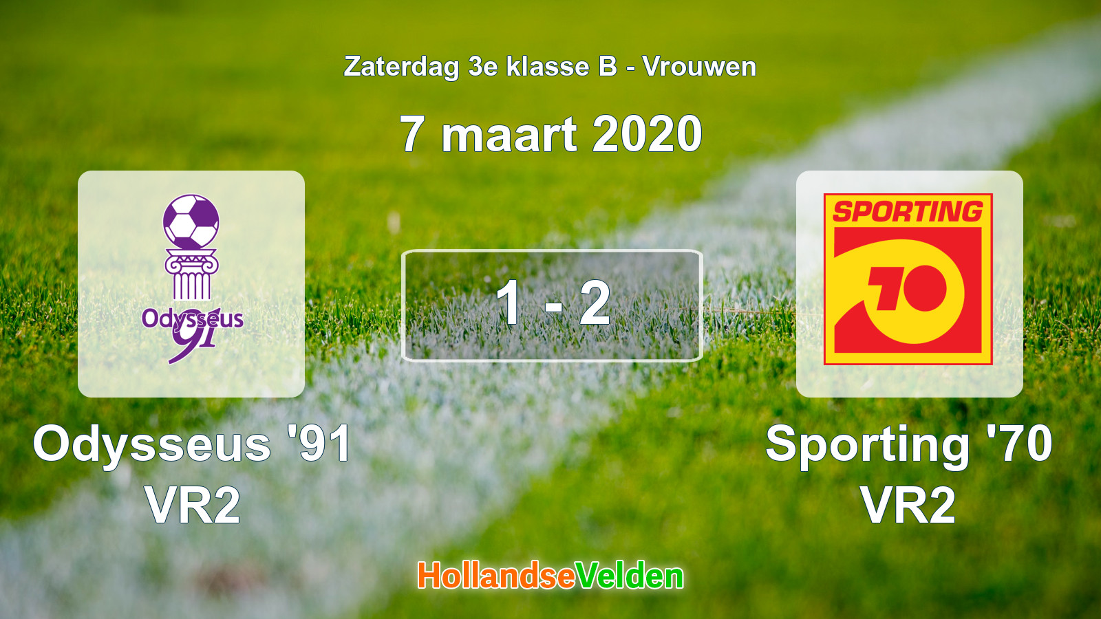 Gespeelde wedstrijd: Odysseus '91 VR2 - Sporting '70 VR2 1 - 2 (7 maart 2020)