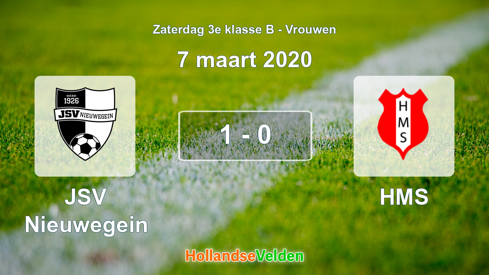 Gespeelde wedstrijd: JSV Nieuwegein - HMS 1 - 0 (7 maart 2020)