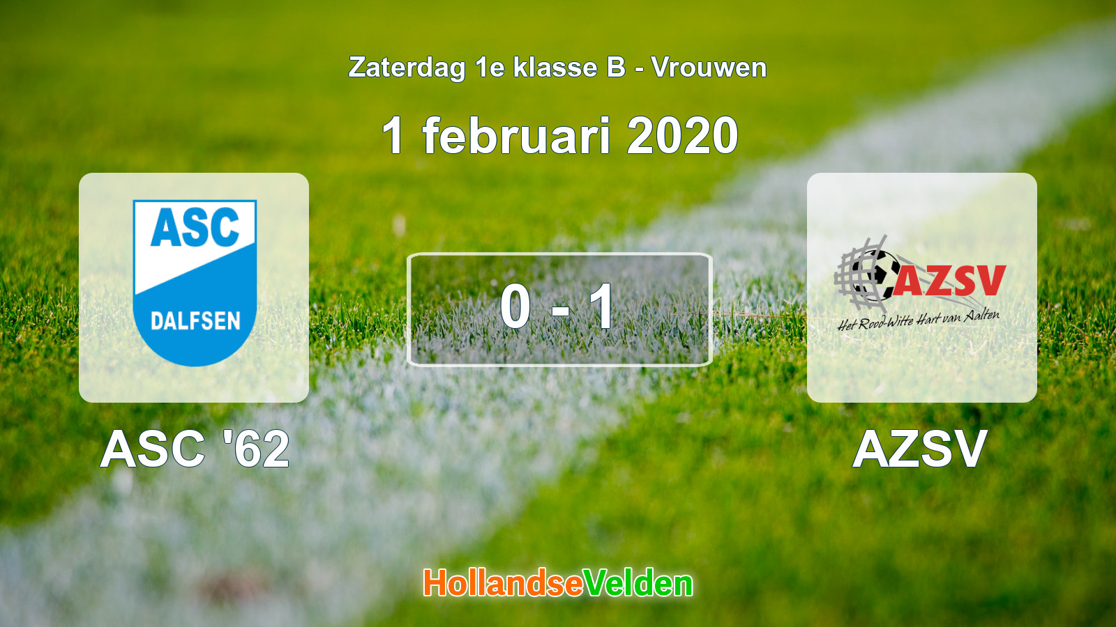 Gespeelde wedstrijd: ASC '62 - AZSV 0 - 1 (1 februari 2020)
