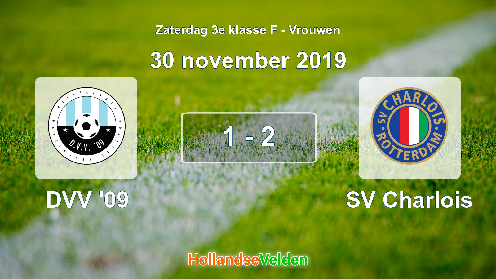 Gespeelde wedstrijd: DVV '09 - SV Charlois 1 - 2 (30 november 2019)
