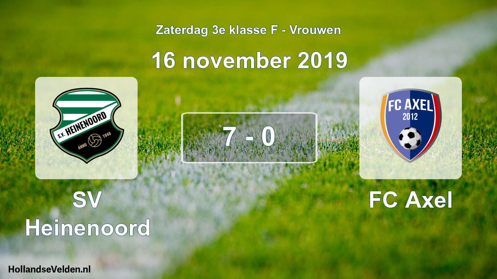Gespeelde wedstrijd: SV Heinenoord - FC Axel 7 - 0 (16 november 2019)