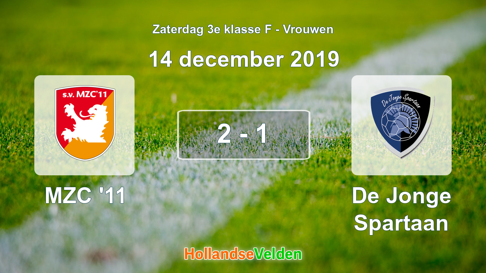 Gespeelde wedstrijd: MZC '11 - De Jonge Spartaan 2 - 1 (14 december 2019)