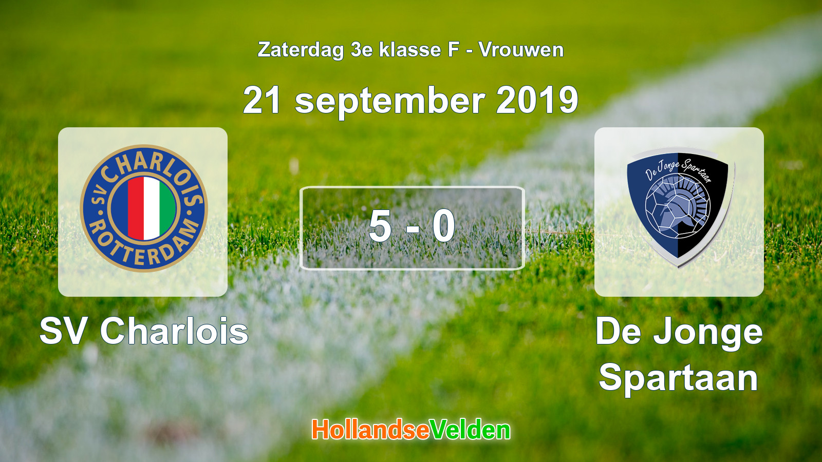 Gespeelde wedstrijd: SV Charlois - De Jonge Spartaan 5 - 0 (21 september 2019)