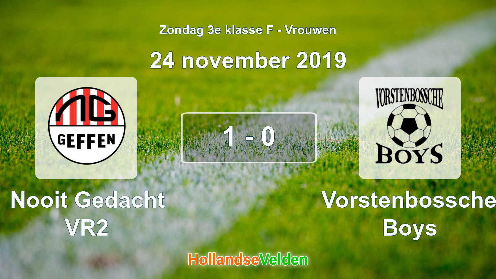 Gespeelde wedstrijd: Nooit Gedacht VR2 - Vorstenbossche Boys 1 - 0 (24 november 2019)