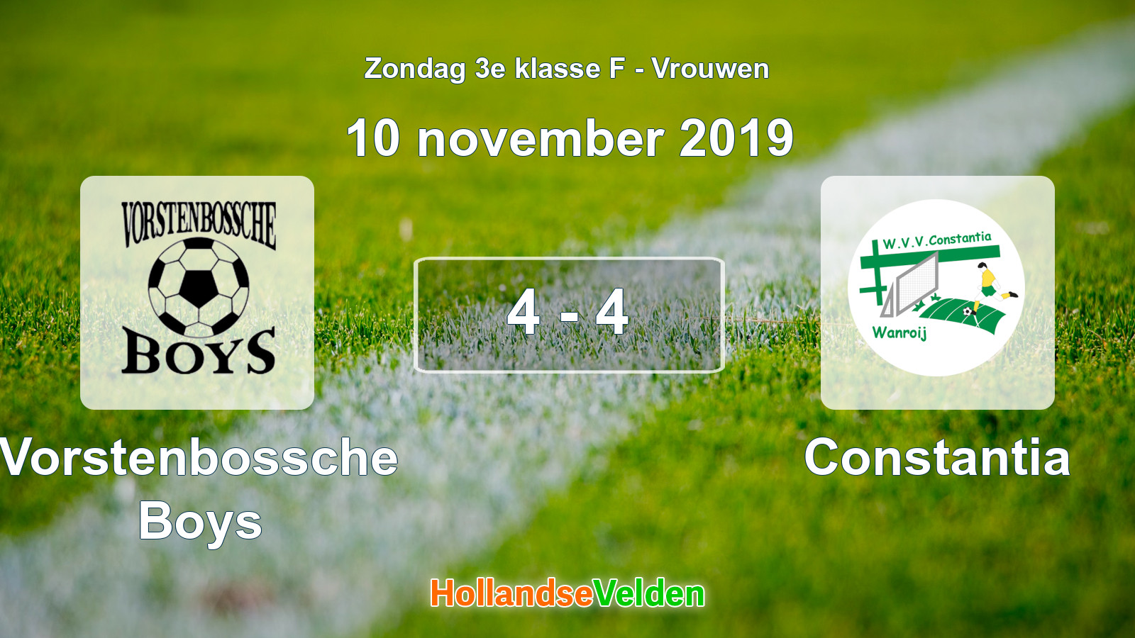 Gespeelde wedstrijd: Vorstenbossche Boys - Constantia 4 - 4 (10 november 2019)