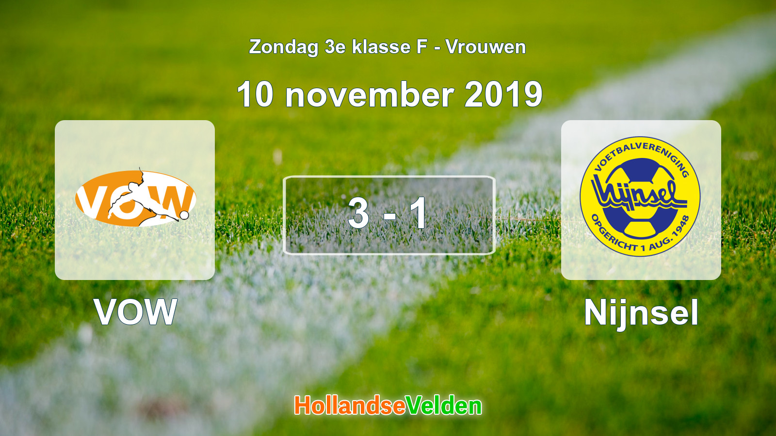 Gespeelde wedstrijd: VOW - Nijnsel 3 - 1 (10 november 2019)