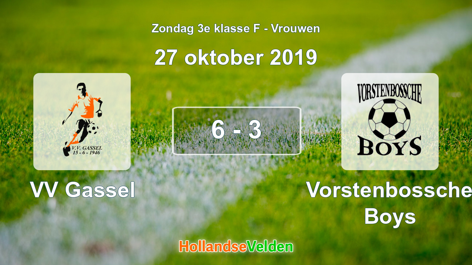 Gespeelde wedstrijd: VV Gassel - Vorstenbossche Boys 6 - 3 (27 oktober 2019)