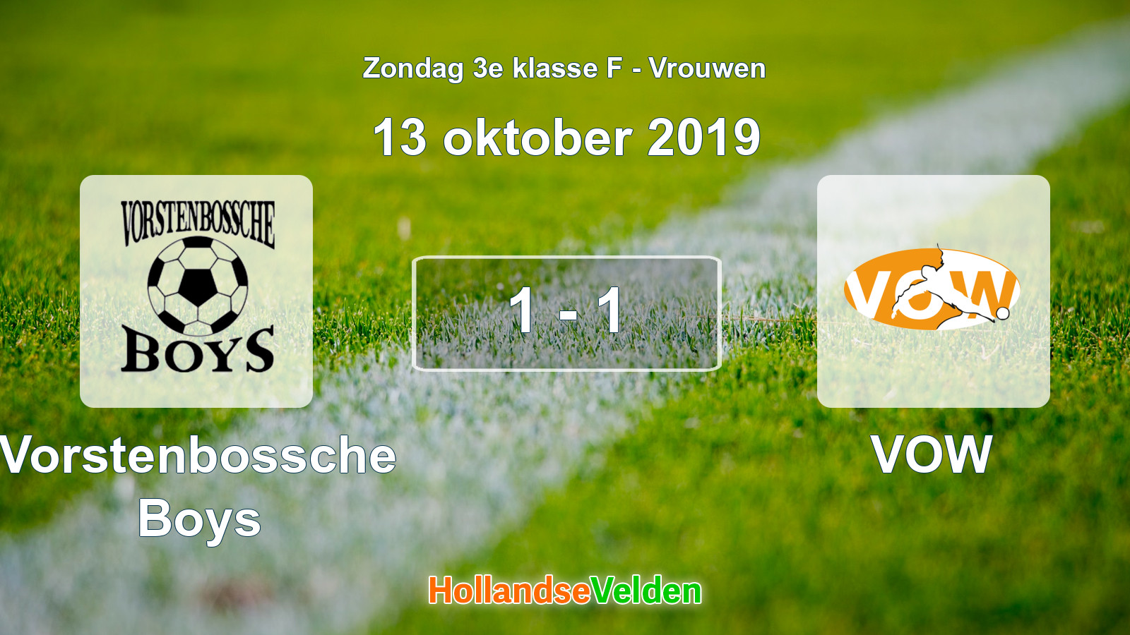 Gespeelde wedstrijd: Vorstenbossche Boys - VOW 1 - 1 (13 oktober 2019)