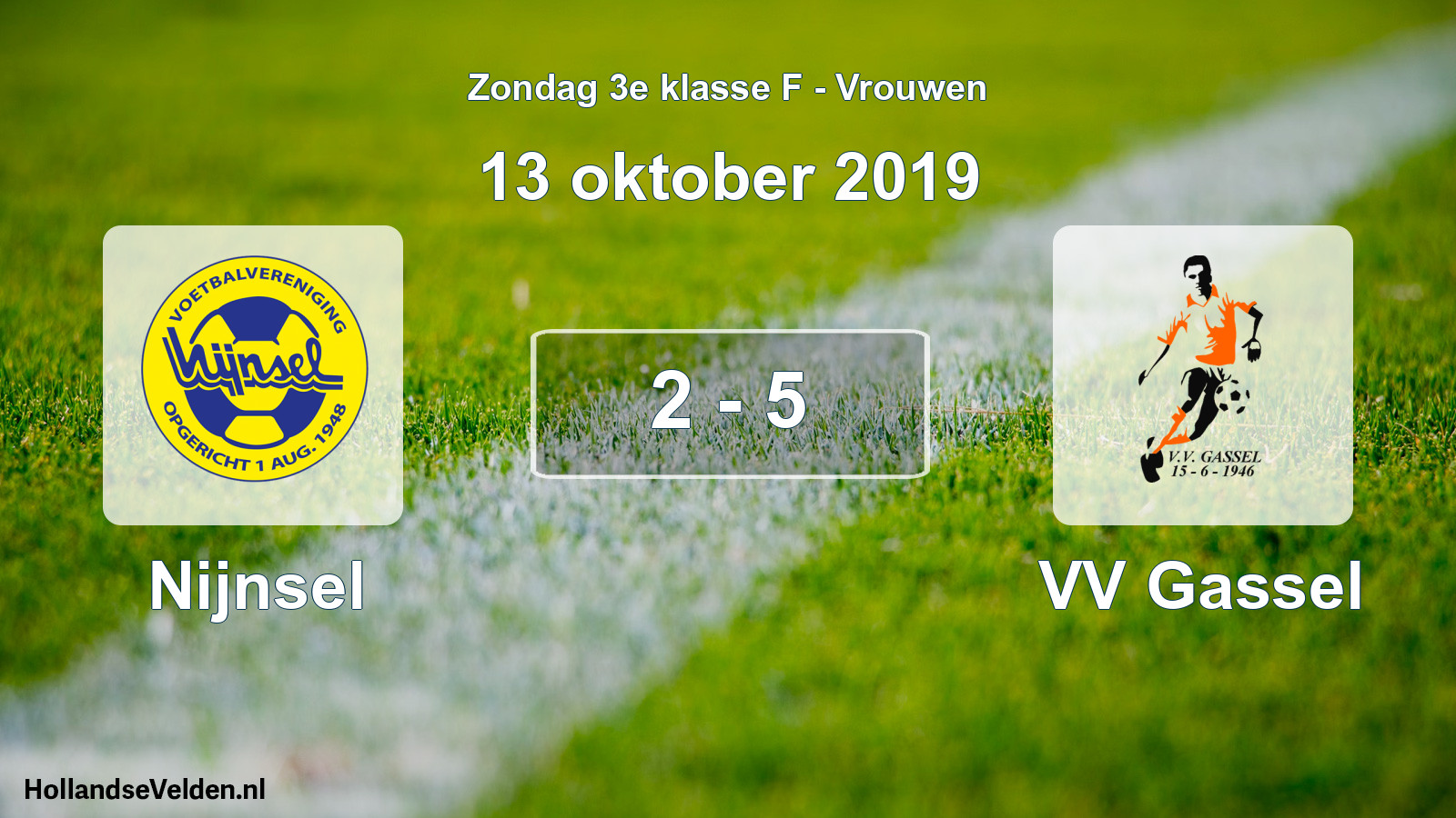 Gespeelde wedstrijd: Nijnsel - VV Gassel 2 - 5 (13 oktober 2019)