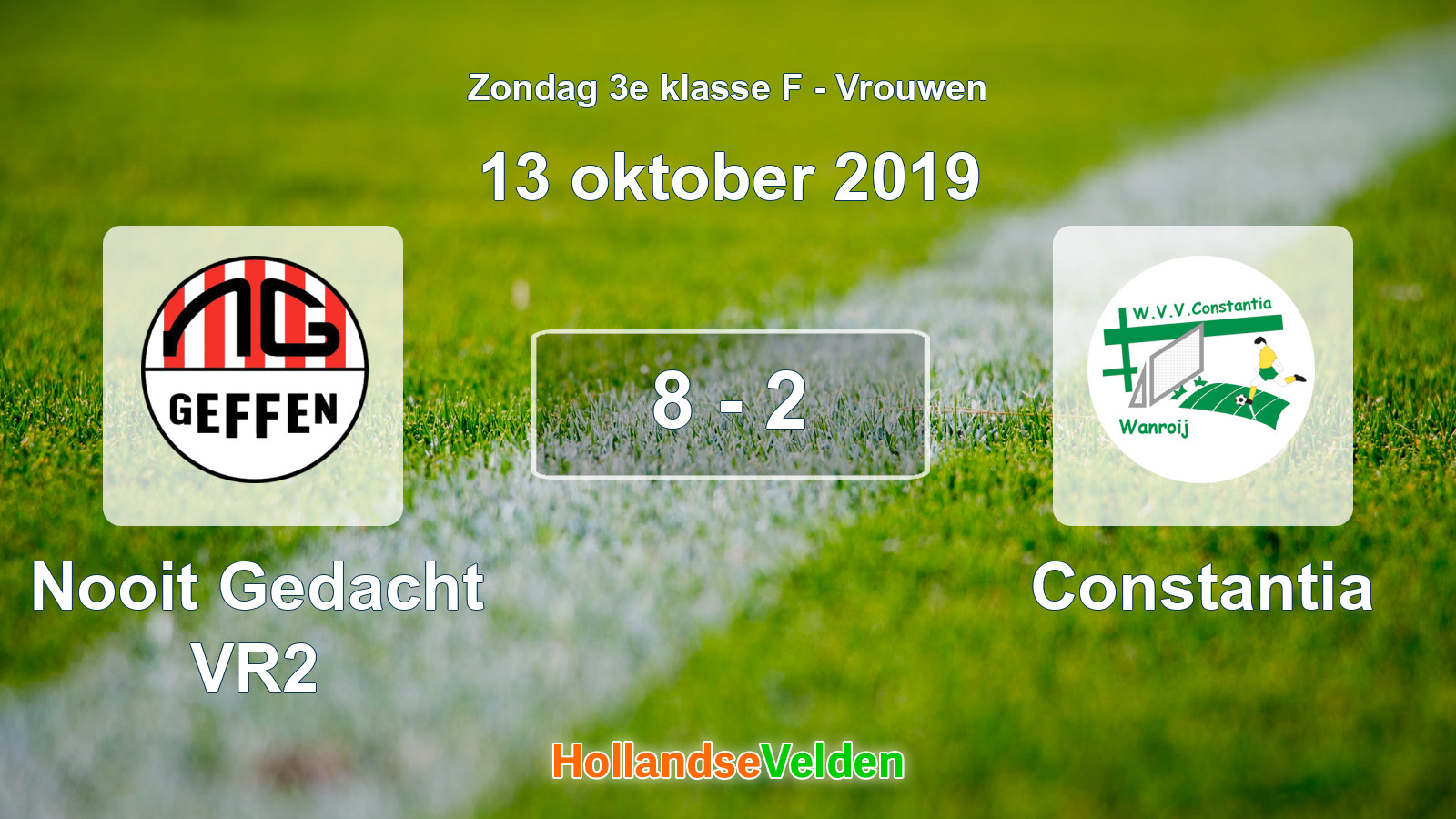 Gespeelde wedstrijd: Nooit Gedacht VR2 - Constantia 8 - 2 (13 oktober 2019)