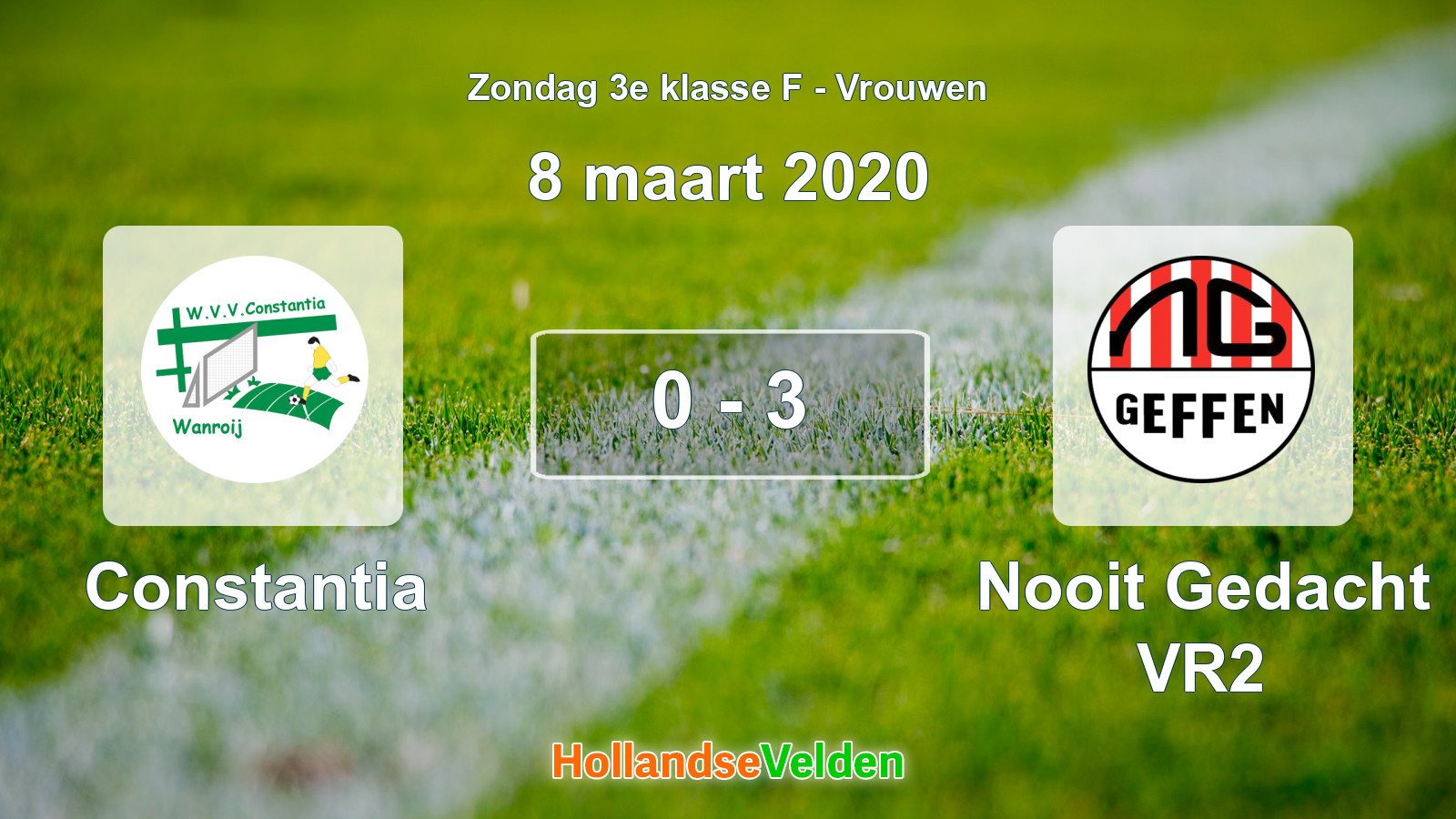 Gespeelde wedstrijd: Constantia - Nooit Gedacht VR2 0 - 3 (8 maart 2020)