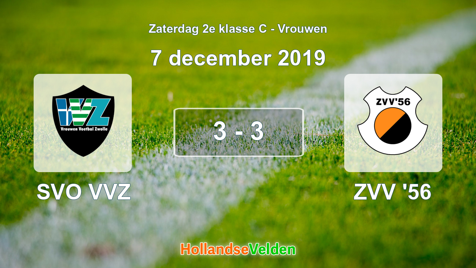 Gespeelde wedstrijd: SVO VVZ - ZVV '56 3 - 3 (7 december 2019)