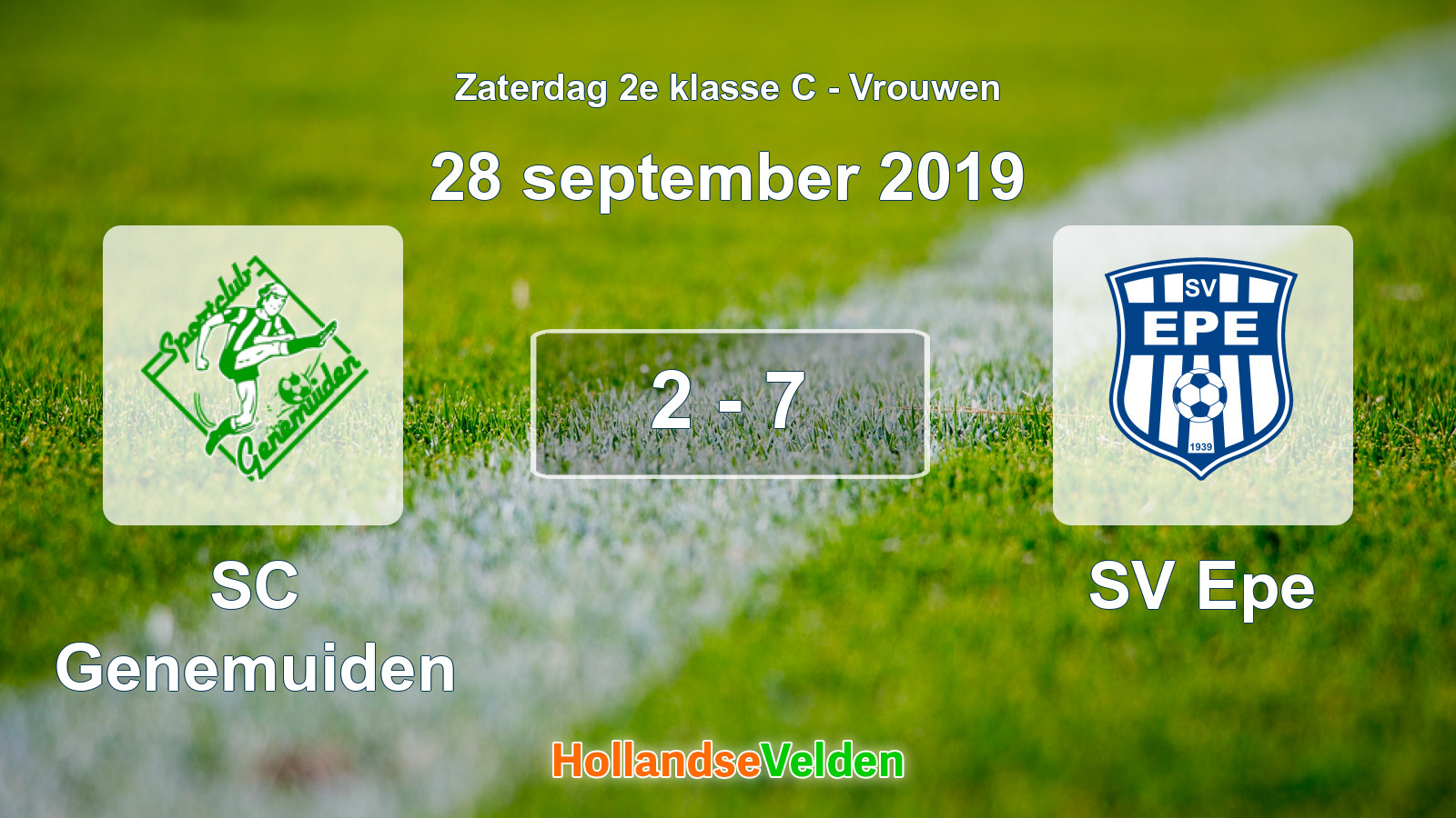 Gespeelde wedstrijd: SC Genemuiden - SV Epe 2 - 7 (28 september 2019)