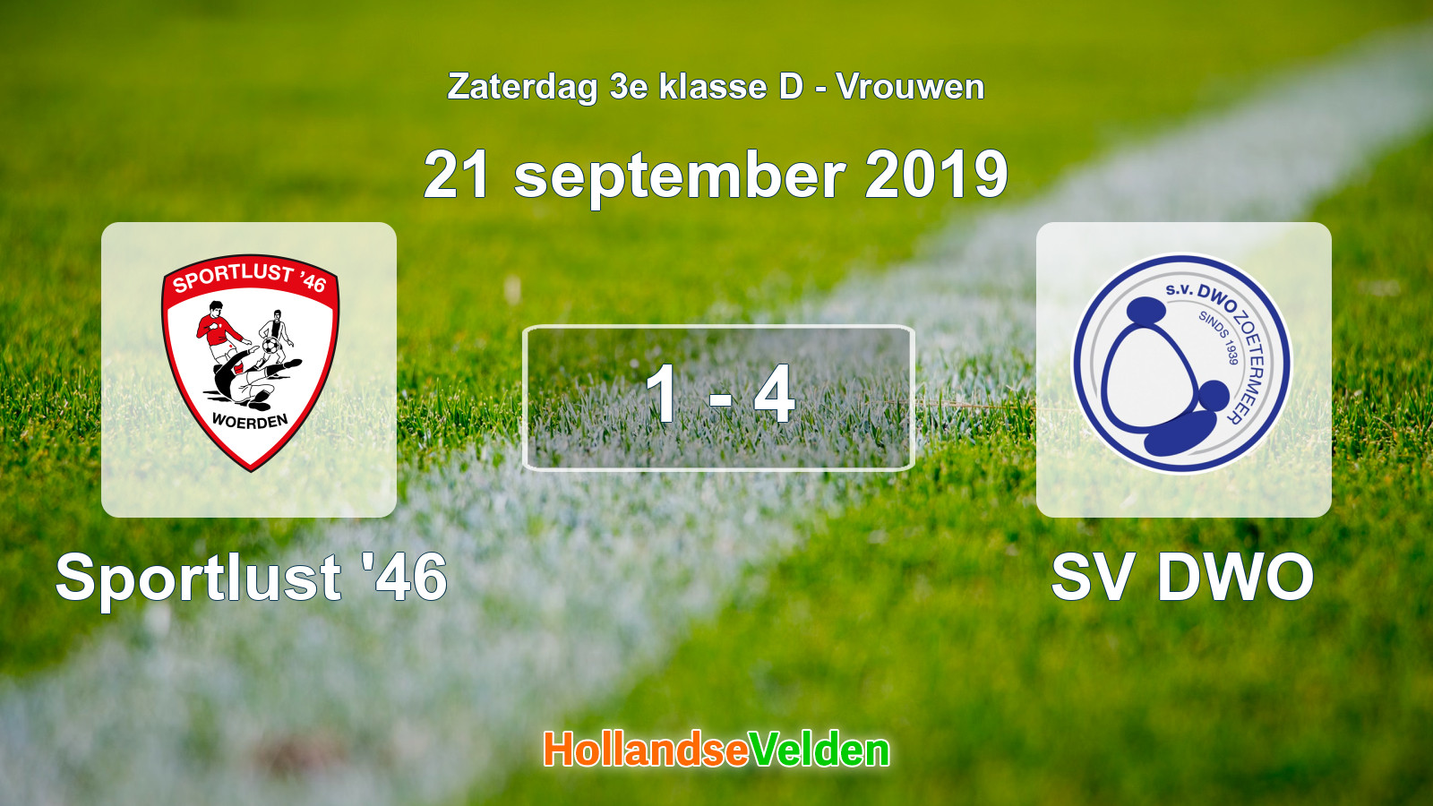 Gespeelde wedstrijd: Sportlust '46 - SV DWO 1 - 4 (21 september 2019)