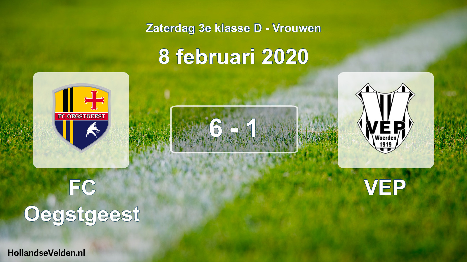 Gespeelde wedstrijd: FC Oegstgeest - VEP 6 - 1 (8 februari 2020)
