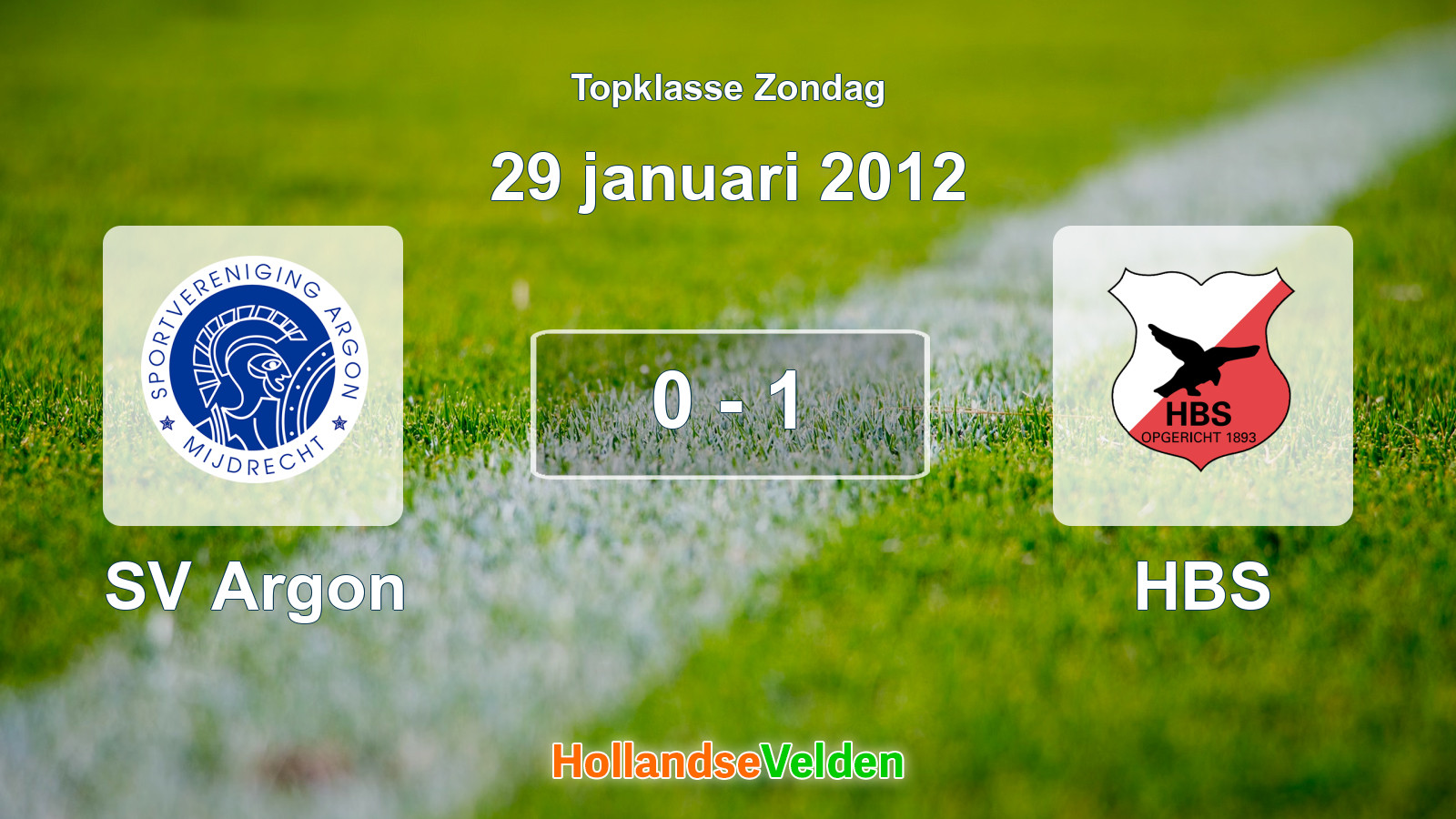 Gespeelde wedstrijd: SV Argon - HBS 0 - 1 (29 januari 2012)