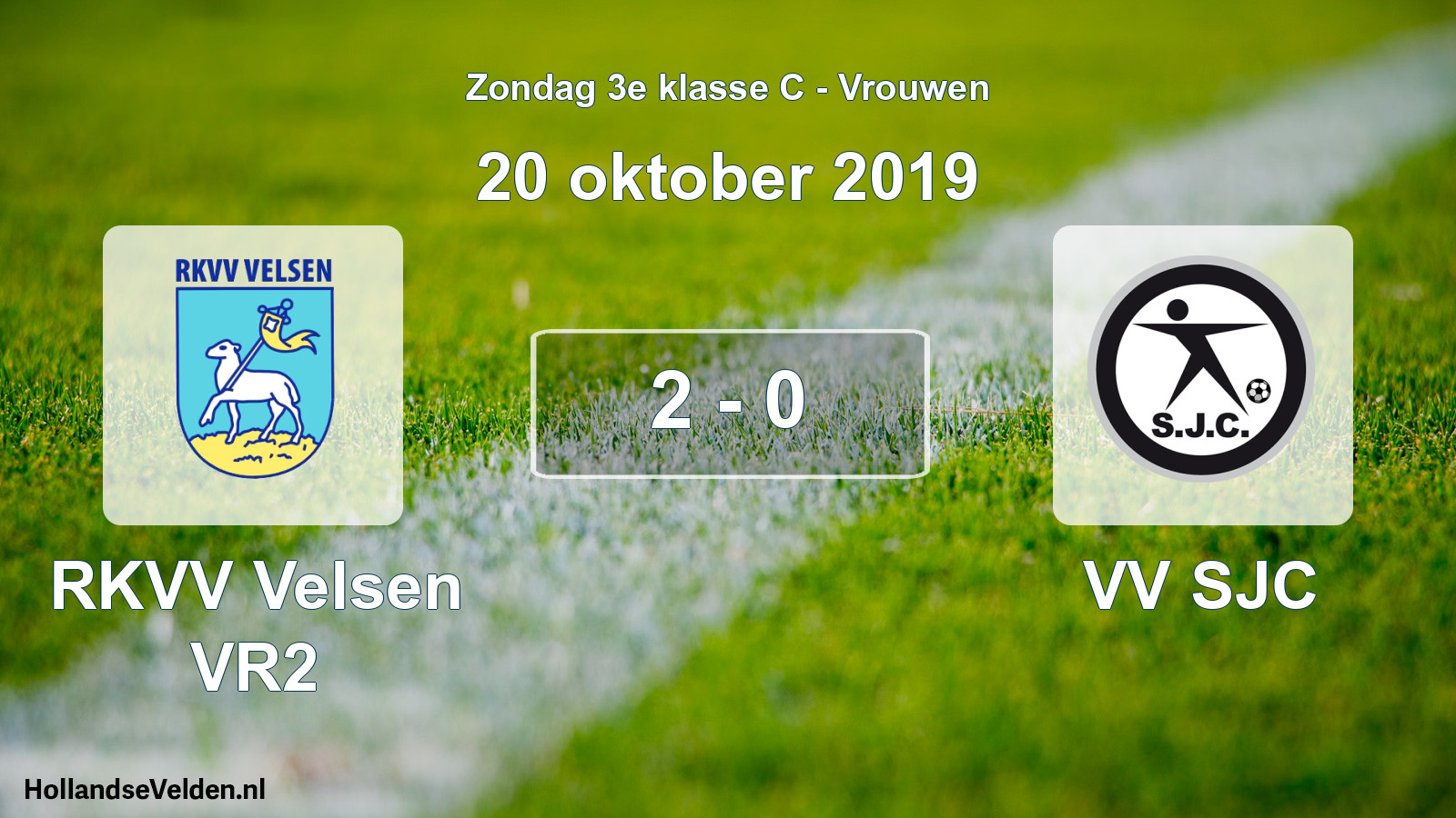 Gespeelde wedstrijd: RKVV Velsen VR2 - VV SJC 2 - 0 (20 oktober 2019)
