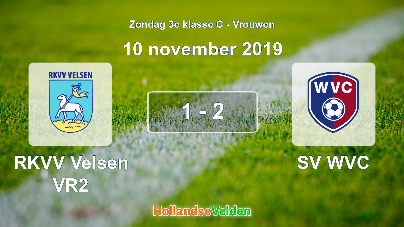 Gespeelde wedstrijd: RKVV Velsen VR2 - SV WVC 1 - 2 (10 november 2019)