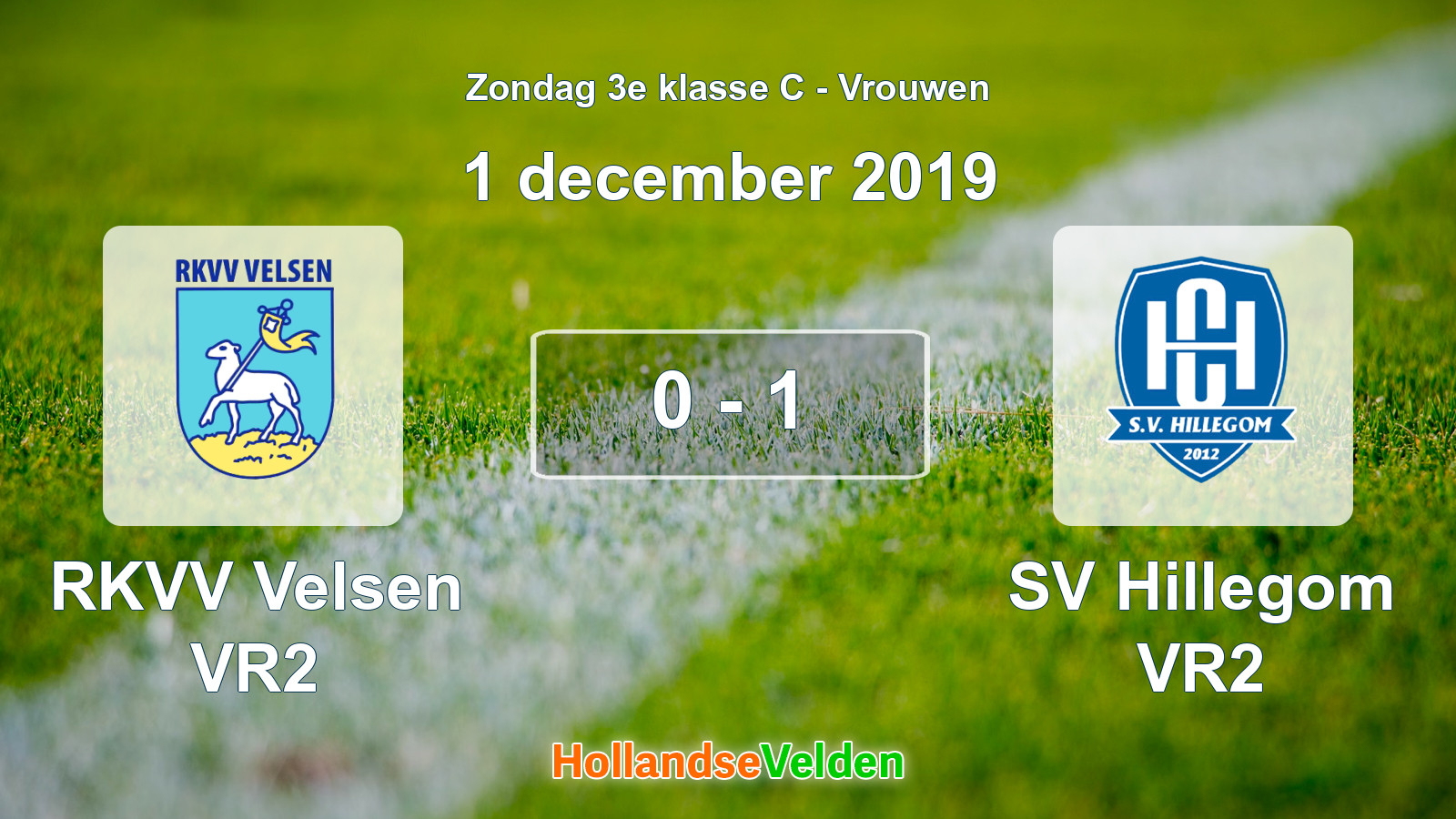 Gespeelde wedstrijd: RKVV Velsen VR2 - SV Hillegom VR2 0 - 1 (1 december 2019)
