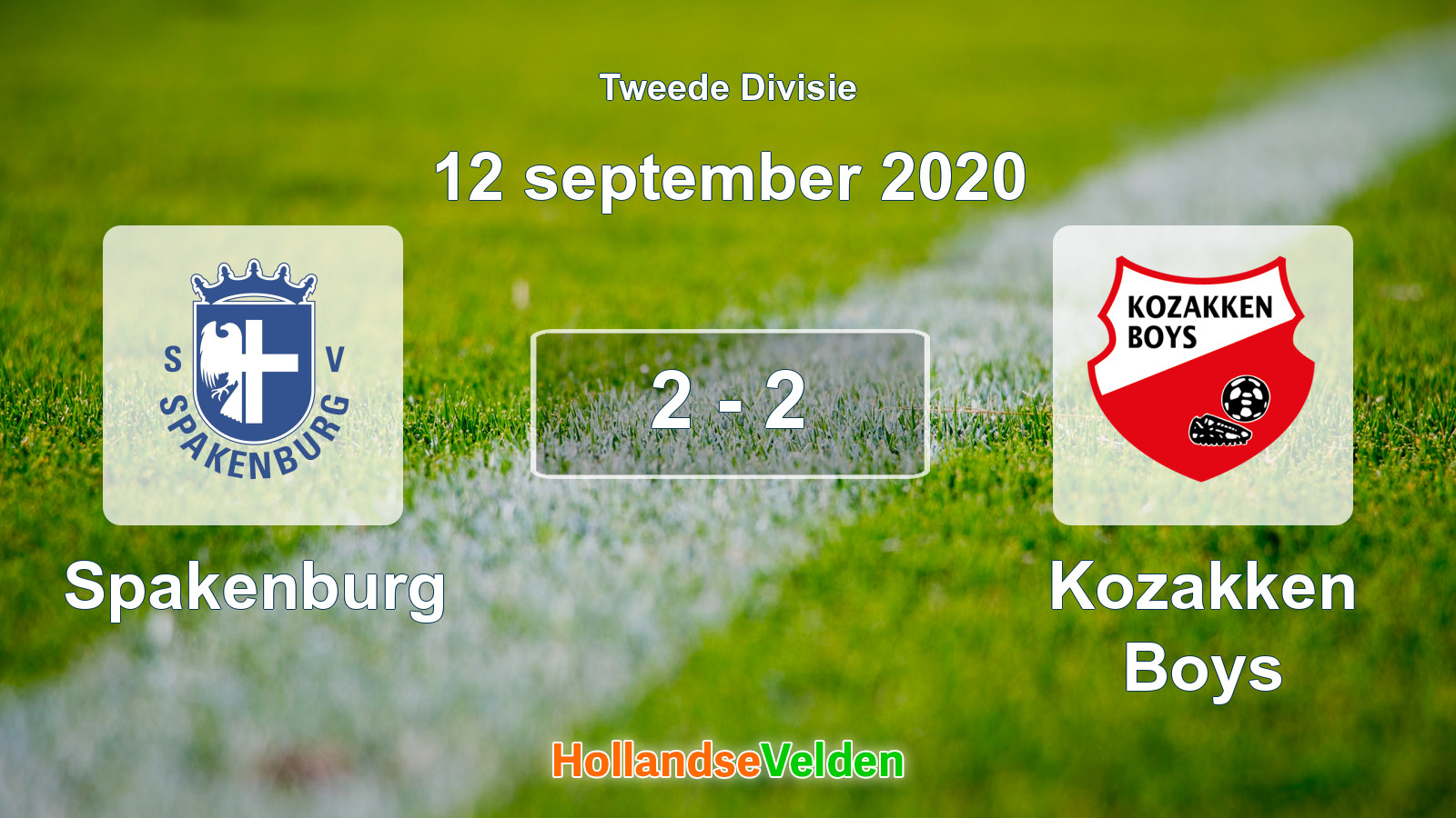 Gespeelde wedstrijd: Spakenburg - Kozakken Boys 2 - 2 (12 september 2020)