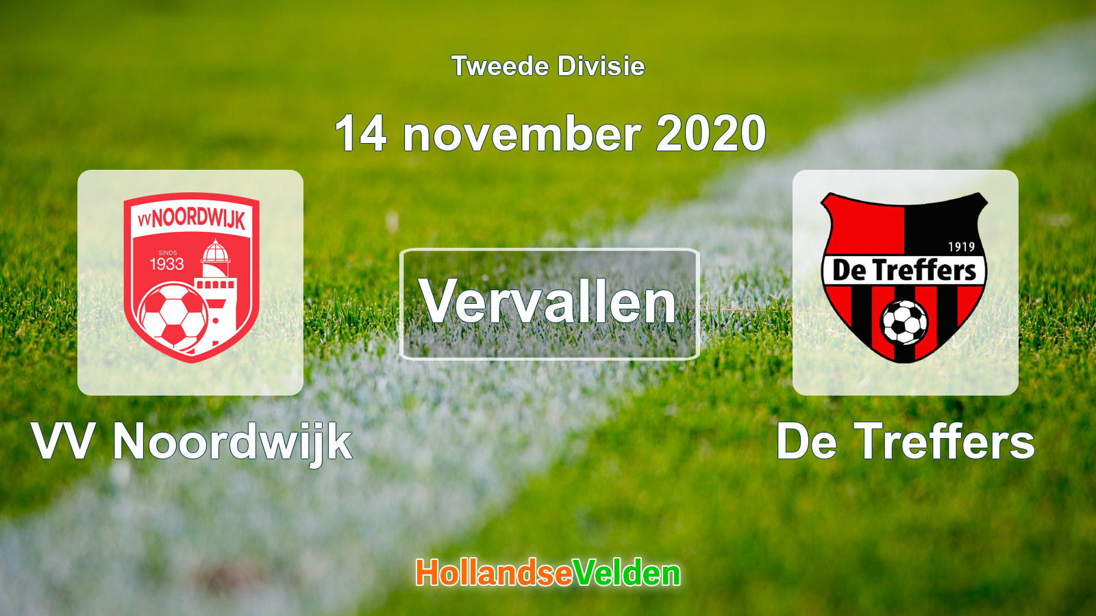 Geplande wedstrijd: VV Noordwijk - De Treffers (14 november 2020)
