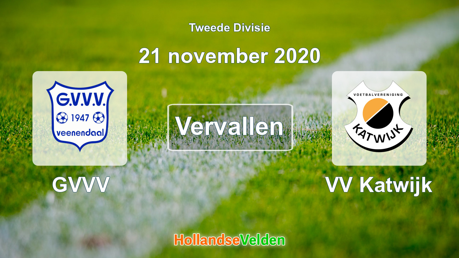 Geplande wedstrijd: GVVV - VV Katwijk (21 november 2020)