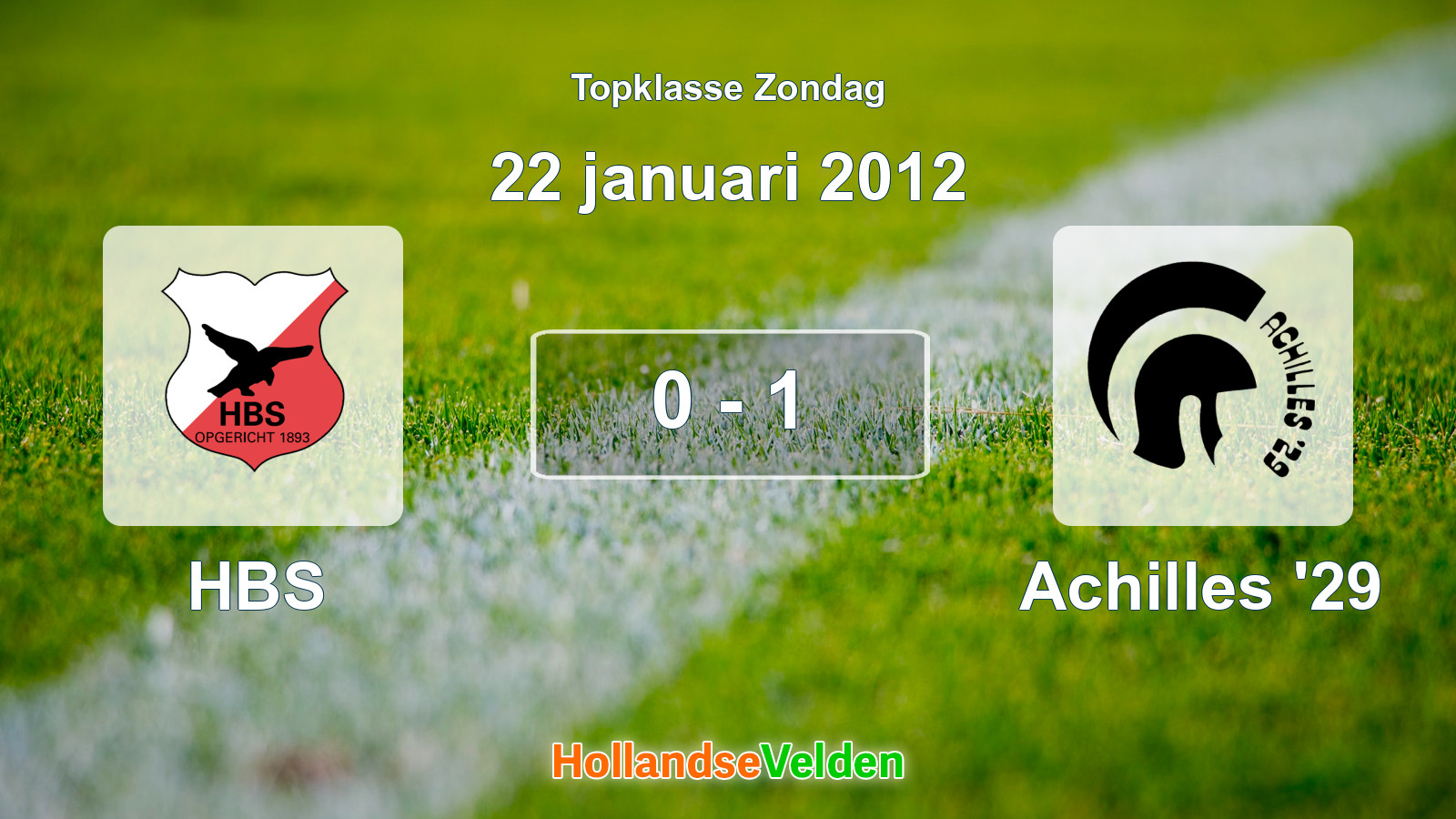 Gespeelde wedstrijd: HBS - Achilles '29 0 - 1 (22 januari 2012)